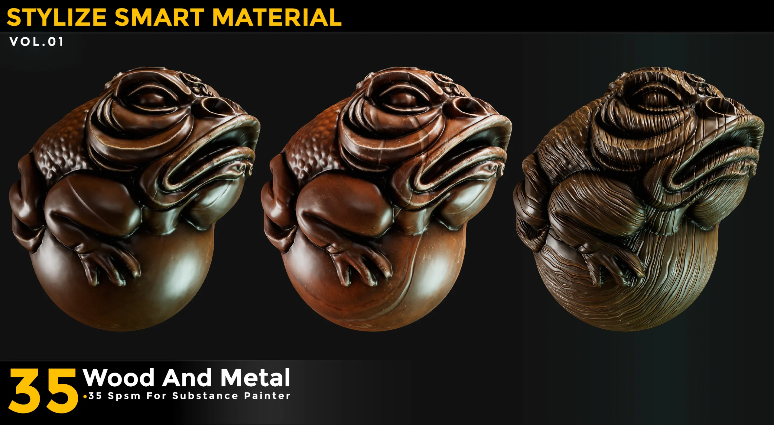 35 Stylized Smart Materials Wood & Metal Vol 01