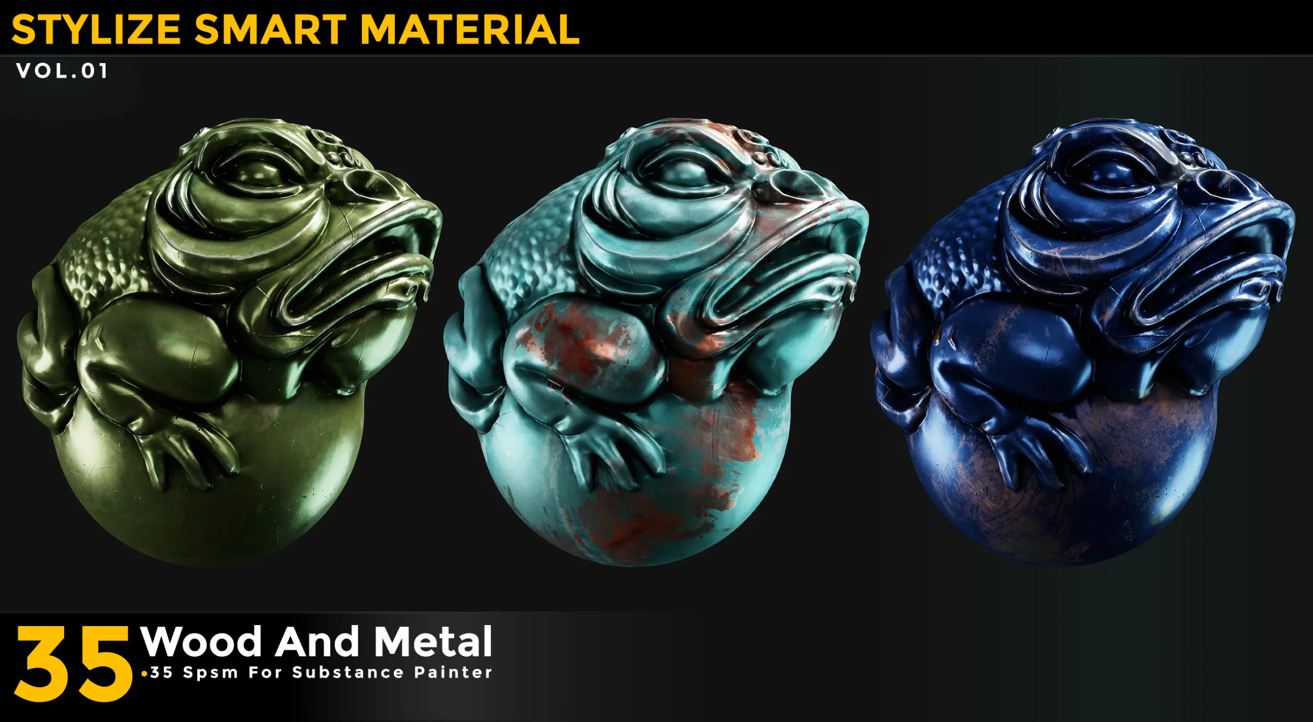 35 Stylized Smart Materials Wood & Metal Vol 01