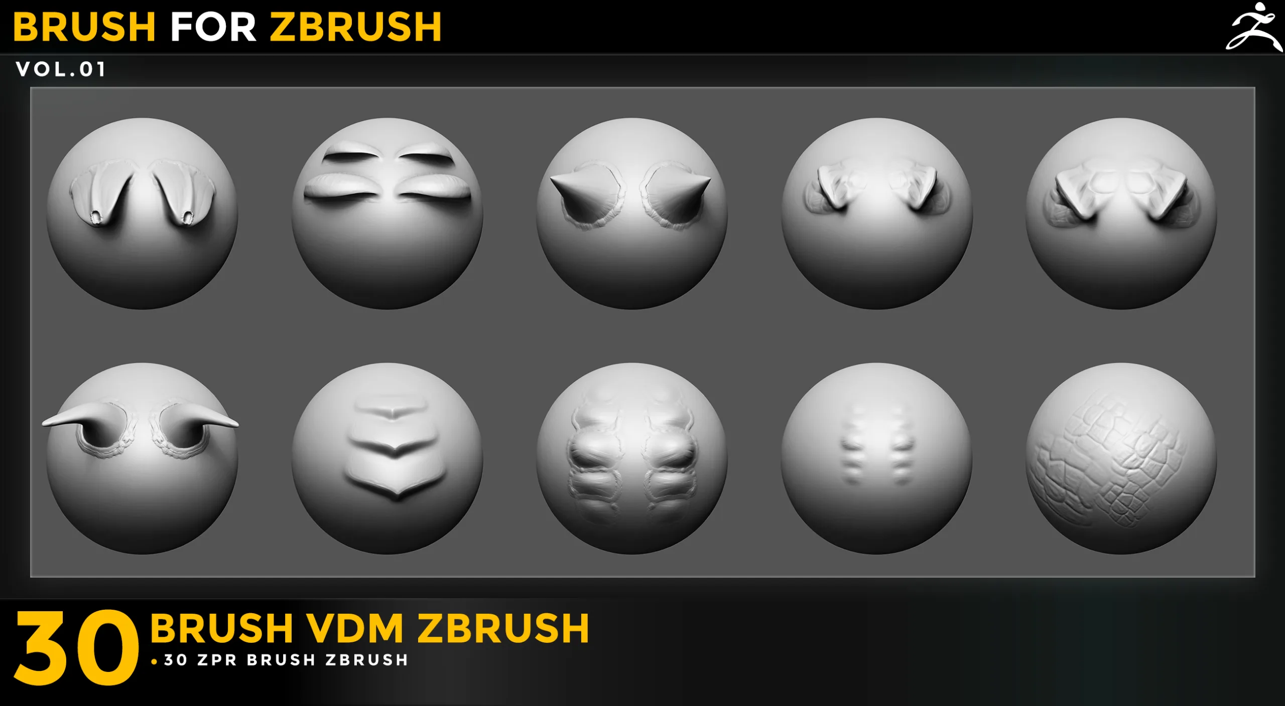 30 Vdm Brush Draogon for Zbrush zbr Vol 01