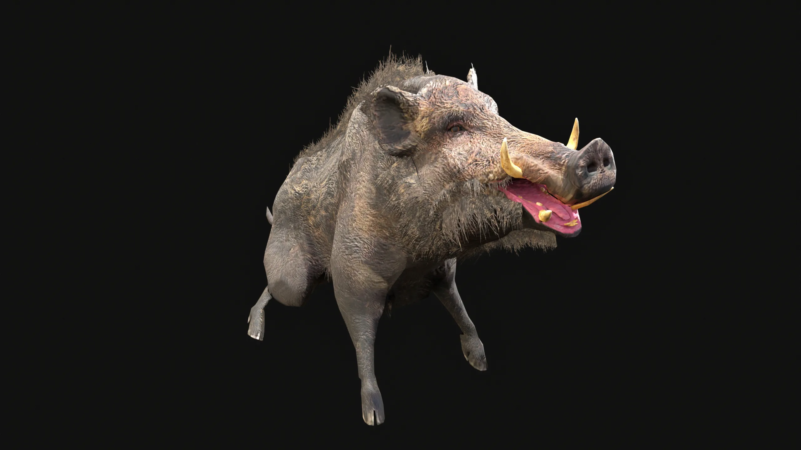 Low Poly Boar 3D Animal - Ready for Games (11 Animations)