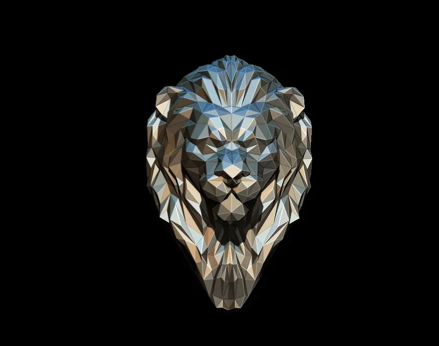 Lion pendant Low poly