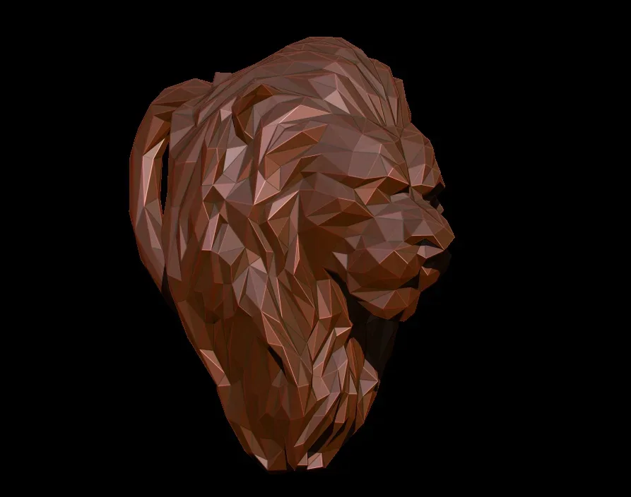 Lion pendant Low poly