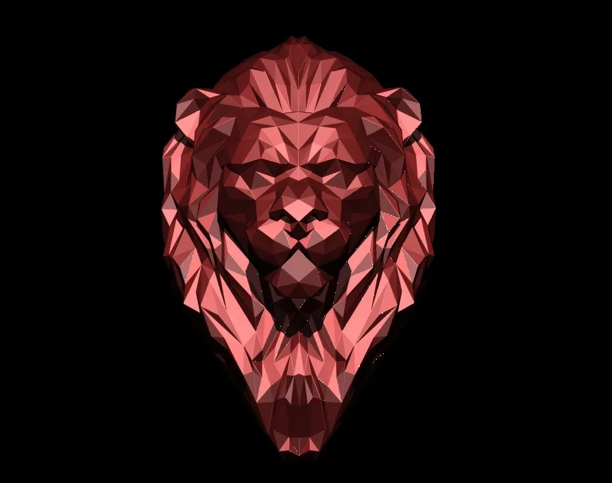 Lion pendant Low poly