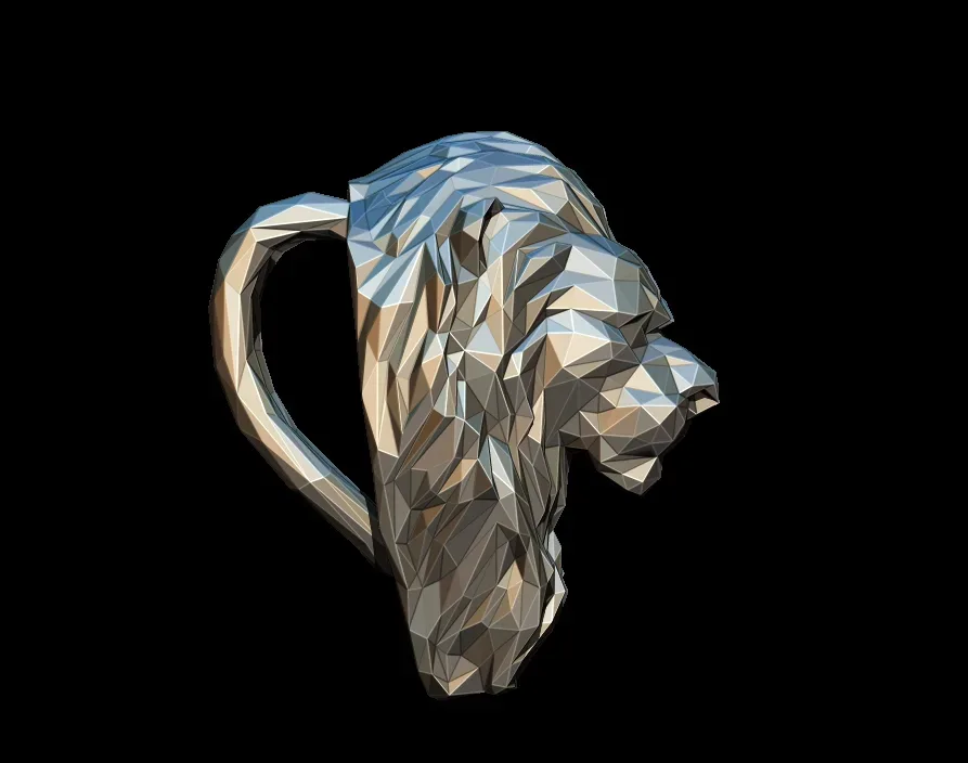 Lion pendant Low poly