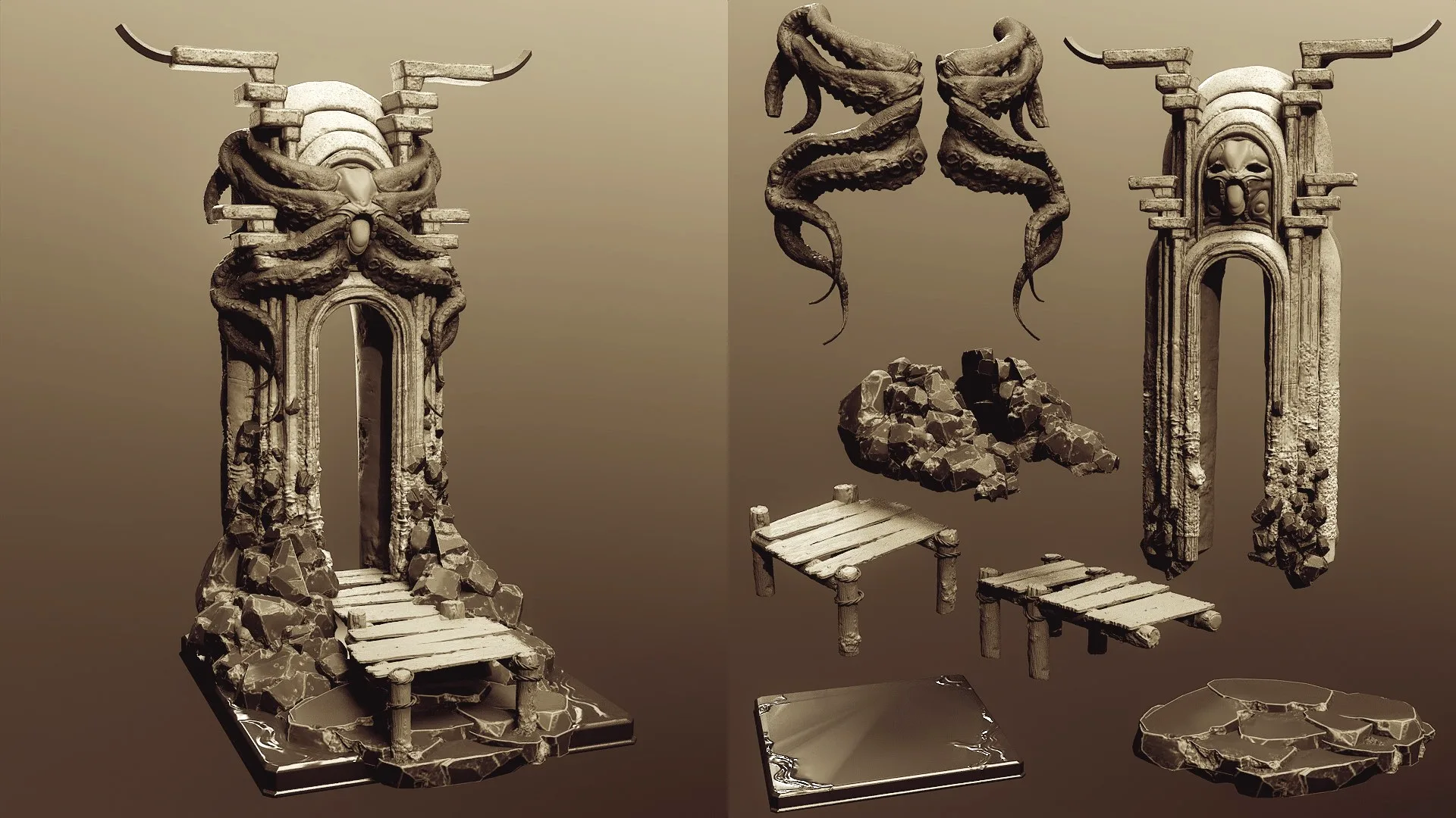 Dioramas - 15 modular figurine bases environment kits