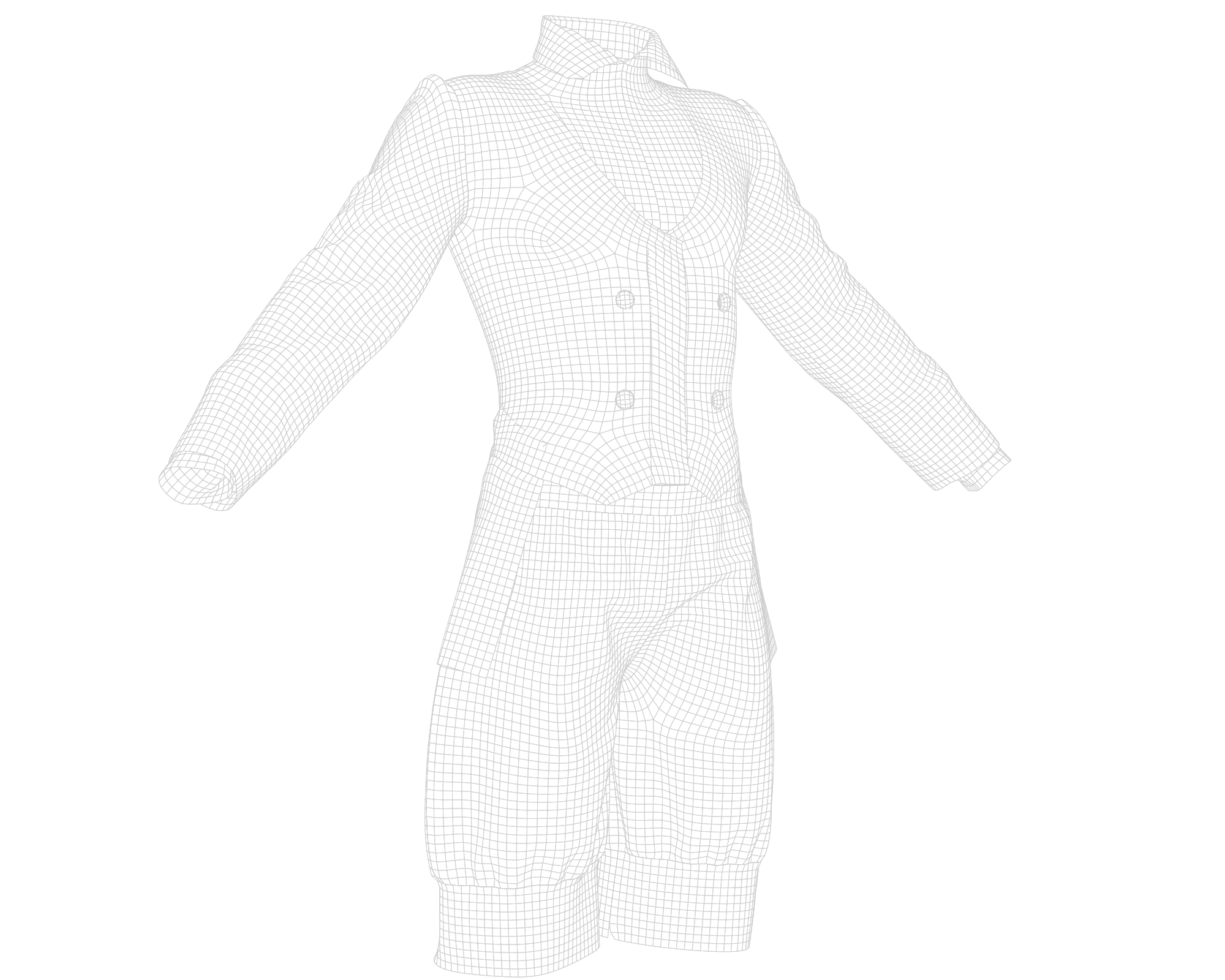 Set of uniform in 2 color -low poly - vol 1 Low-poly 3D model