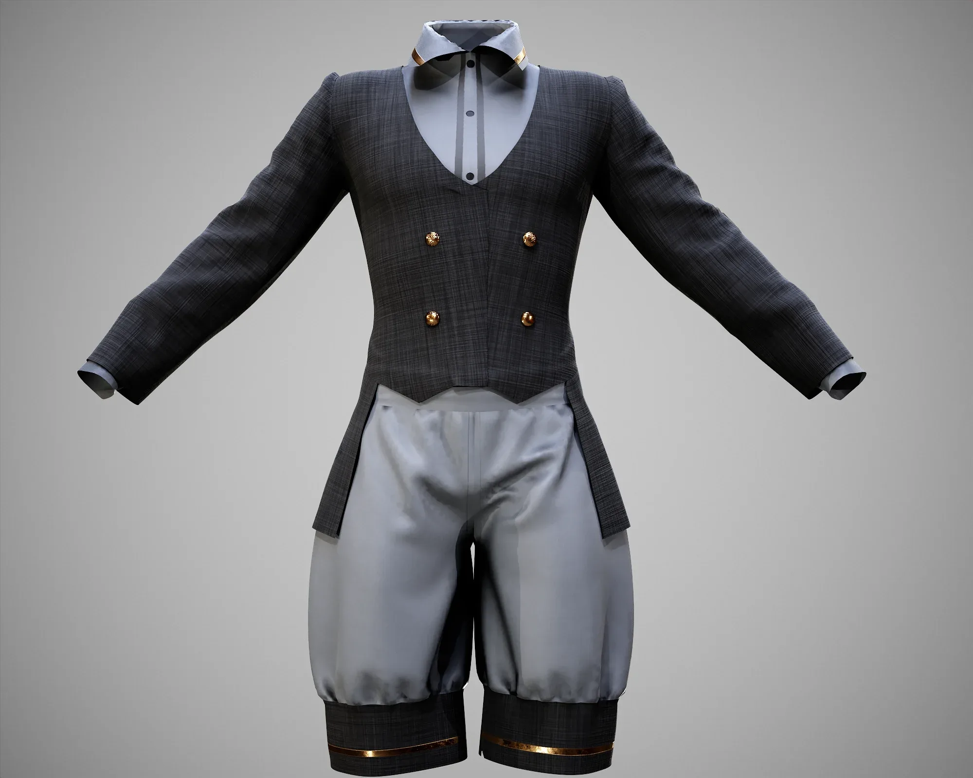 Set of uniform in 2 color -low poly - vol 1 Low-poly 3D model