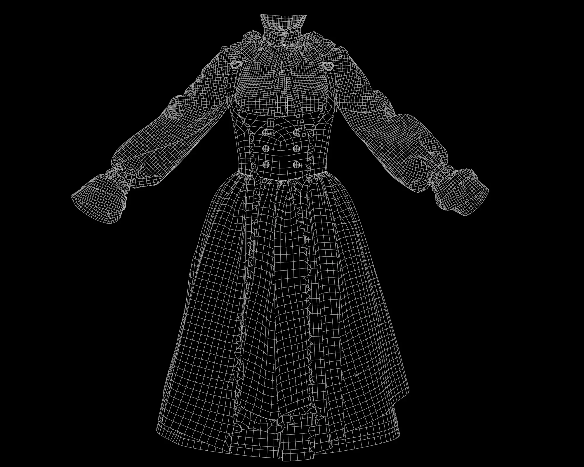 Set of uniform in 2 color -low poly - vol 1 Low-poly 3D model