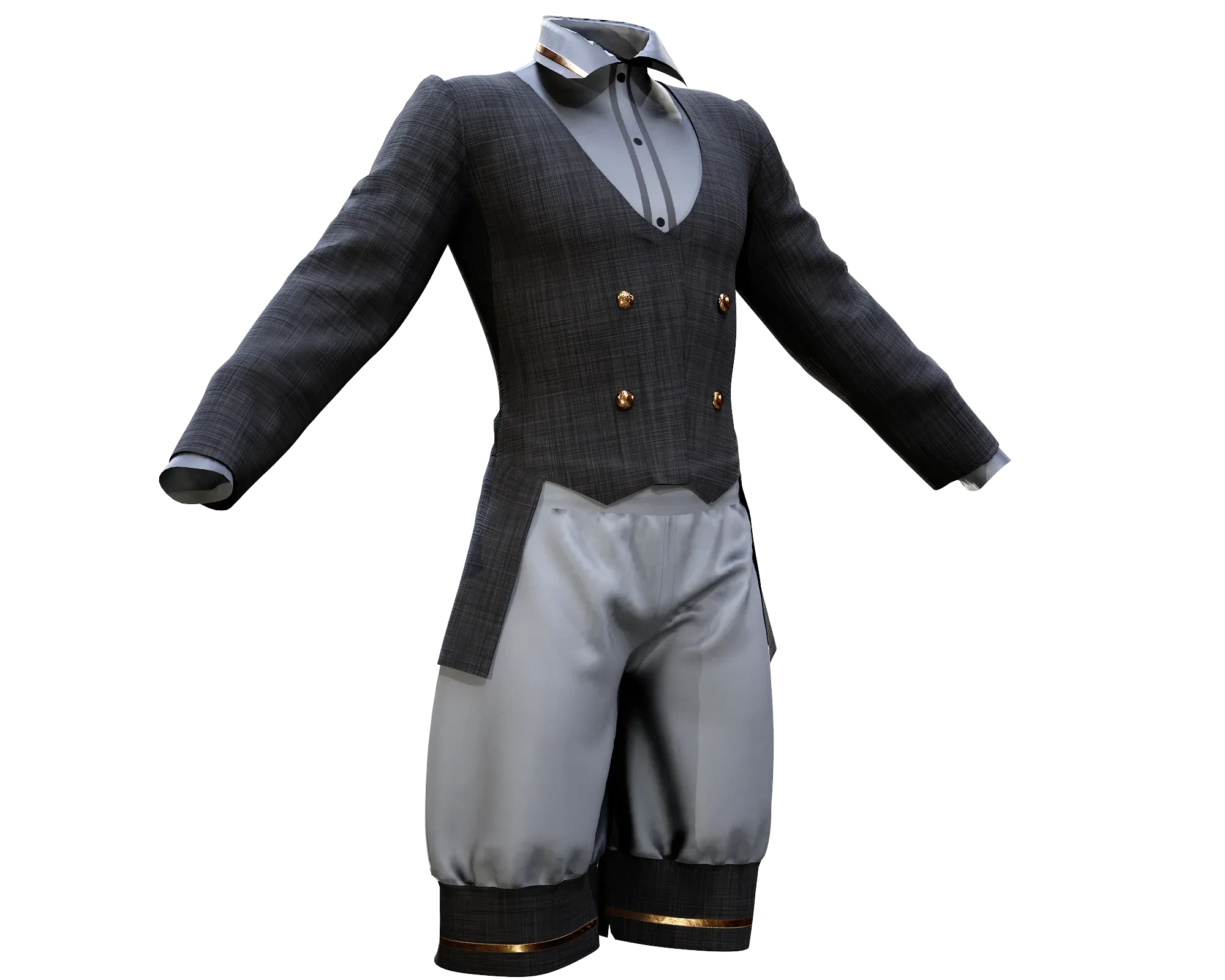 Set of uniform in 2 color -low poly - vol 1 Low-poly 3D model