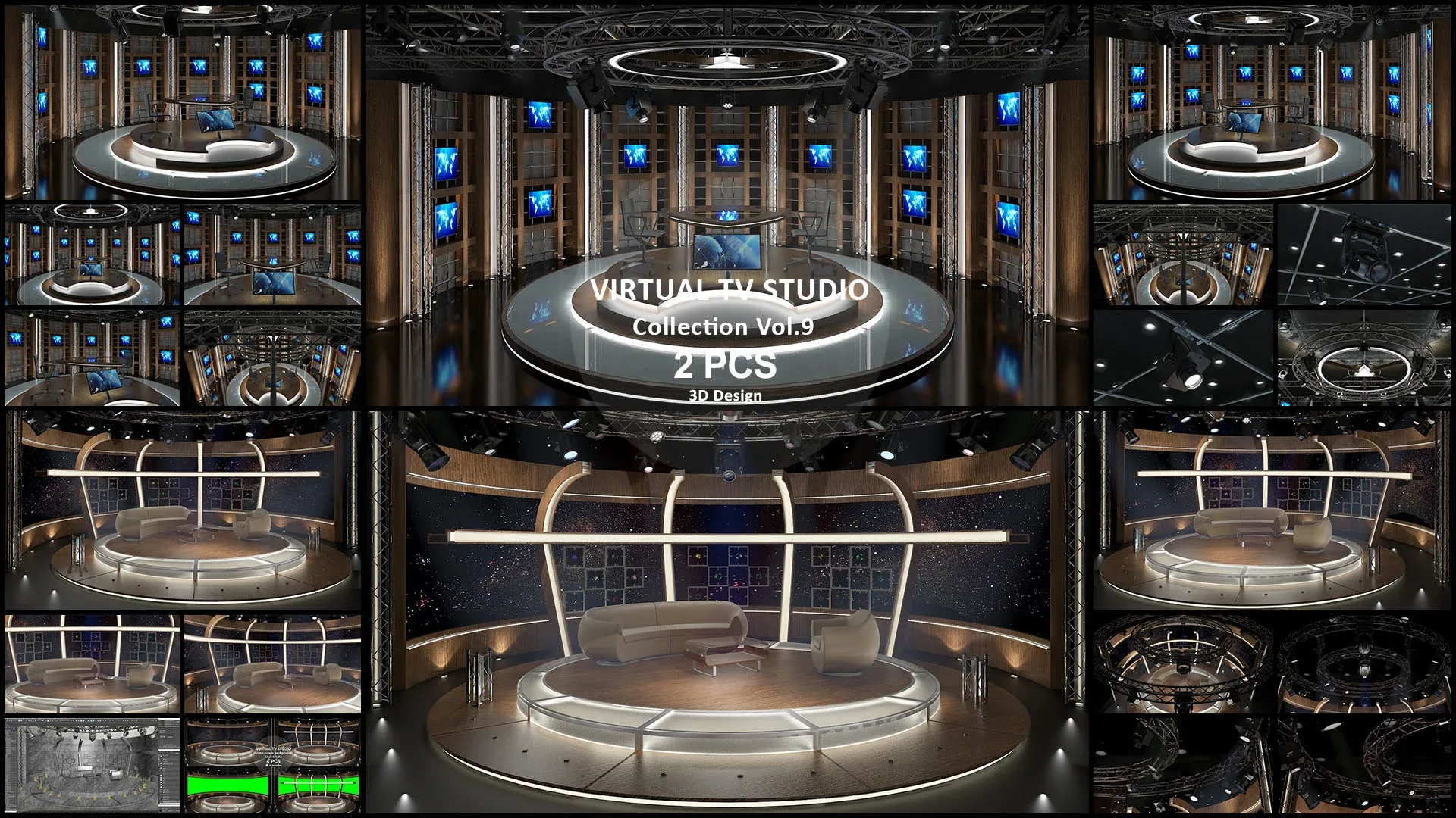 Virtual TV Studio Sets - Collection Vol 9 - 2 PCS DESIGN