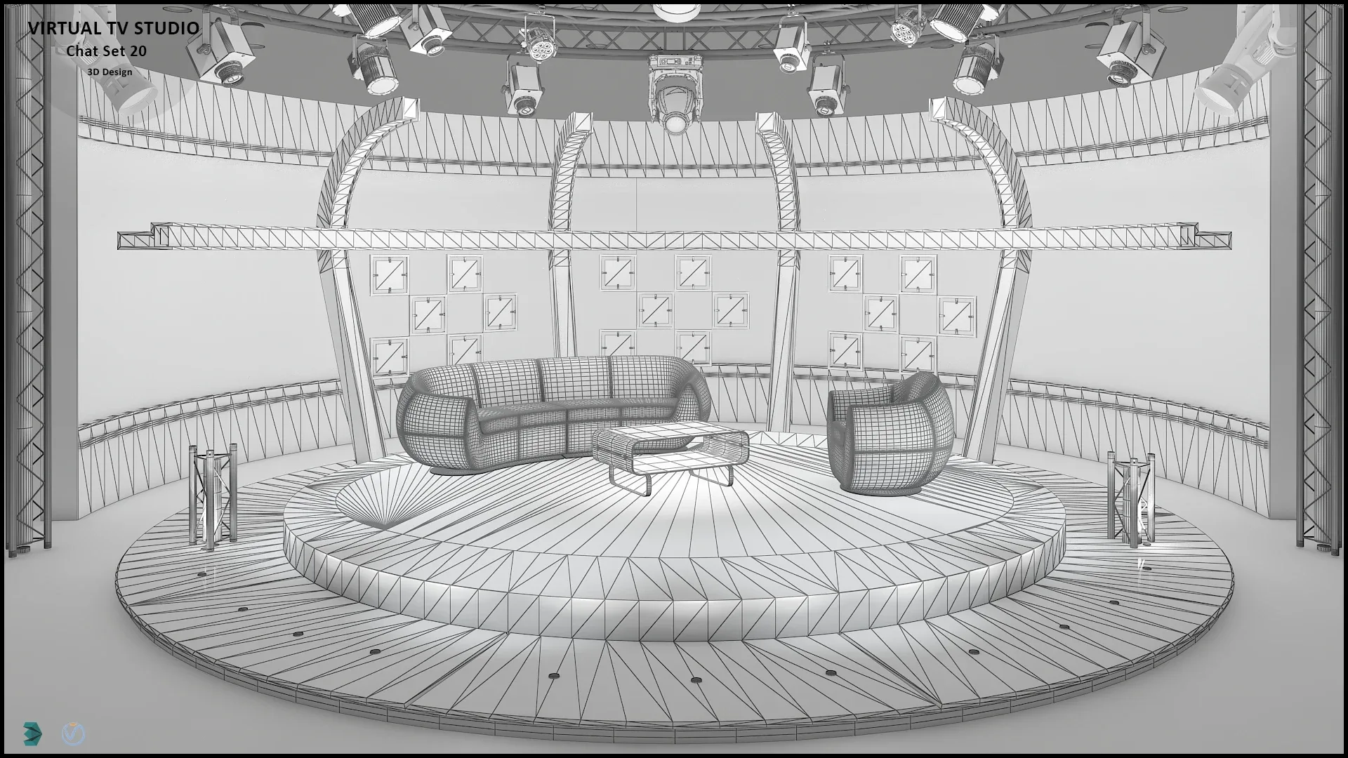 Virtual TV Studio Sets - Collection Vol 9 - 2 PCS DESIGN