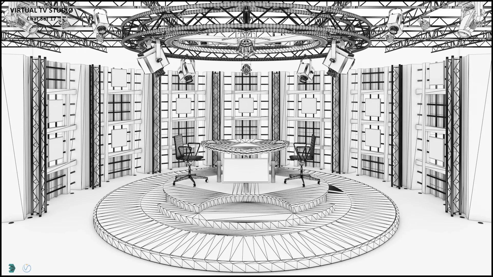 Virtual TV Studio Sets - Collection Vol 10 - 4 PCS DESIGN