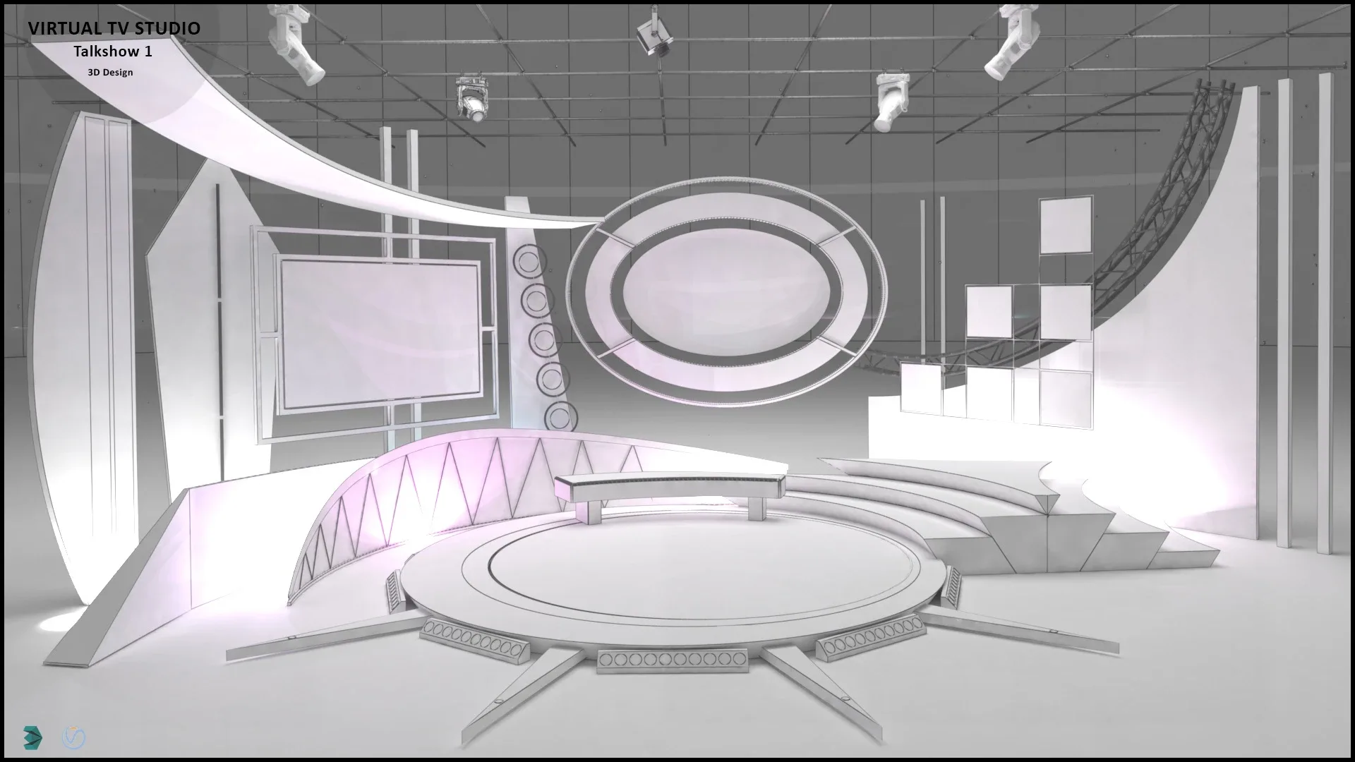 Virtual TV Studio Sets - Collection Vol 10 - 4 PCS DESIGN