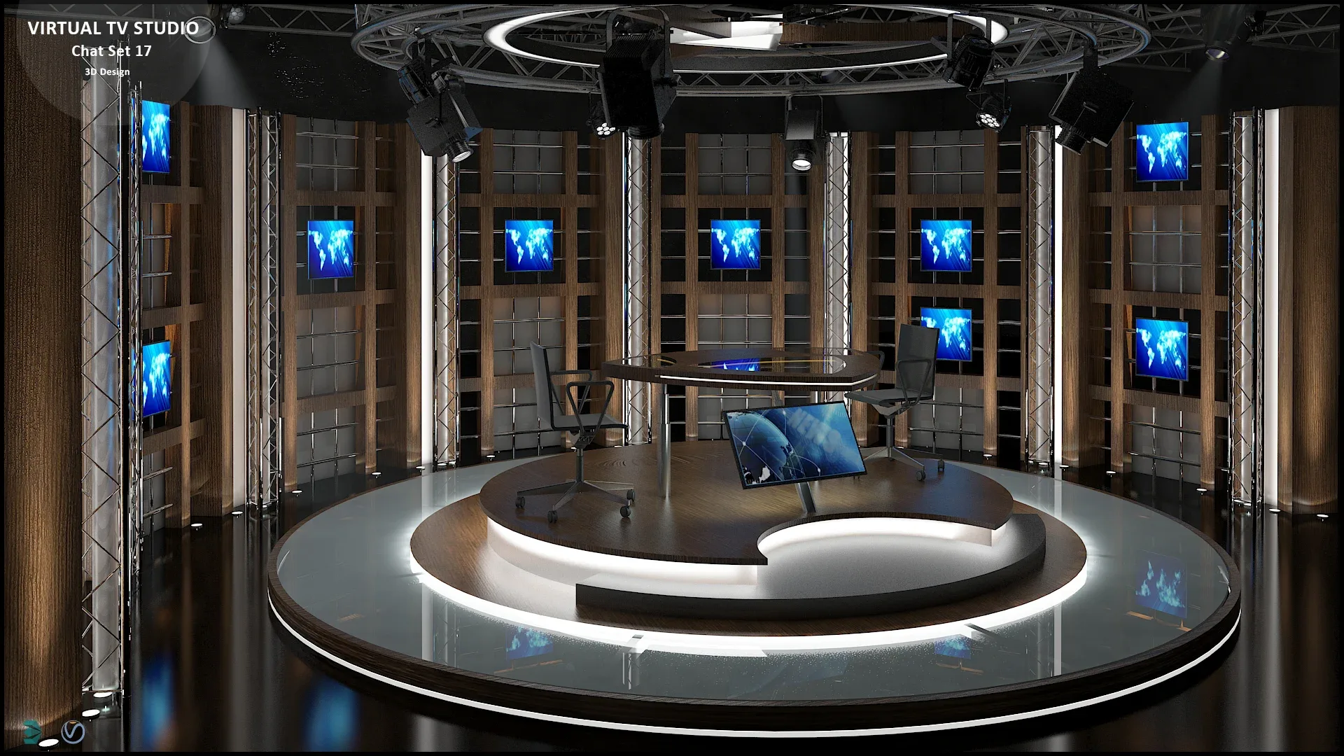 Virtual TV Studio Sets - Collection Vol 10 - 4 PCS DESIGN