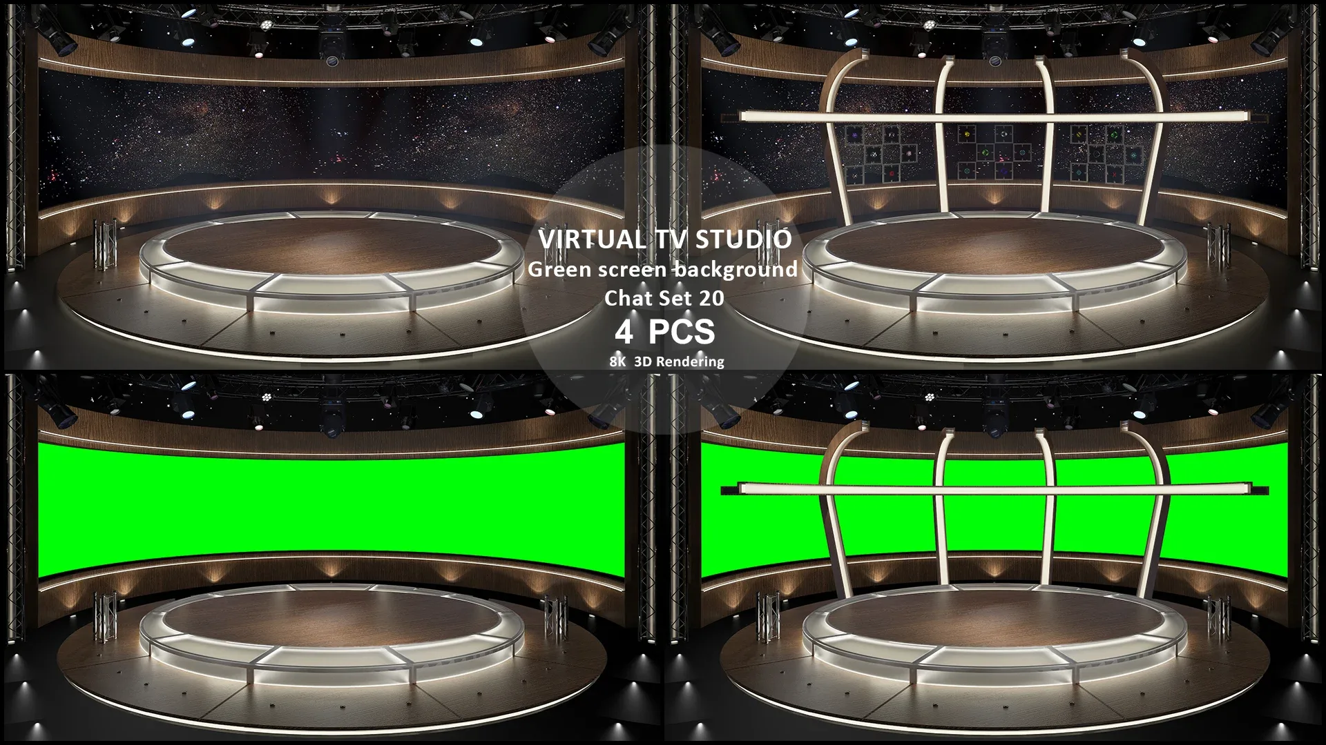 Virtual TV Studio Sets - Collection Vol 10 - 4 PCS DESIGN