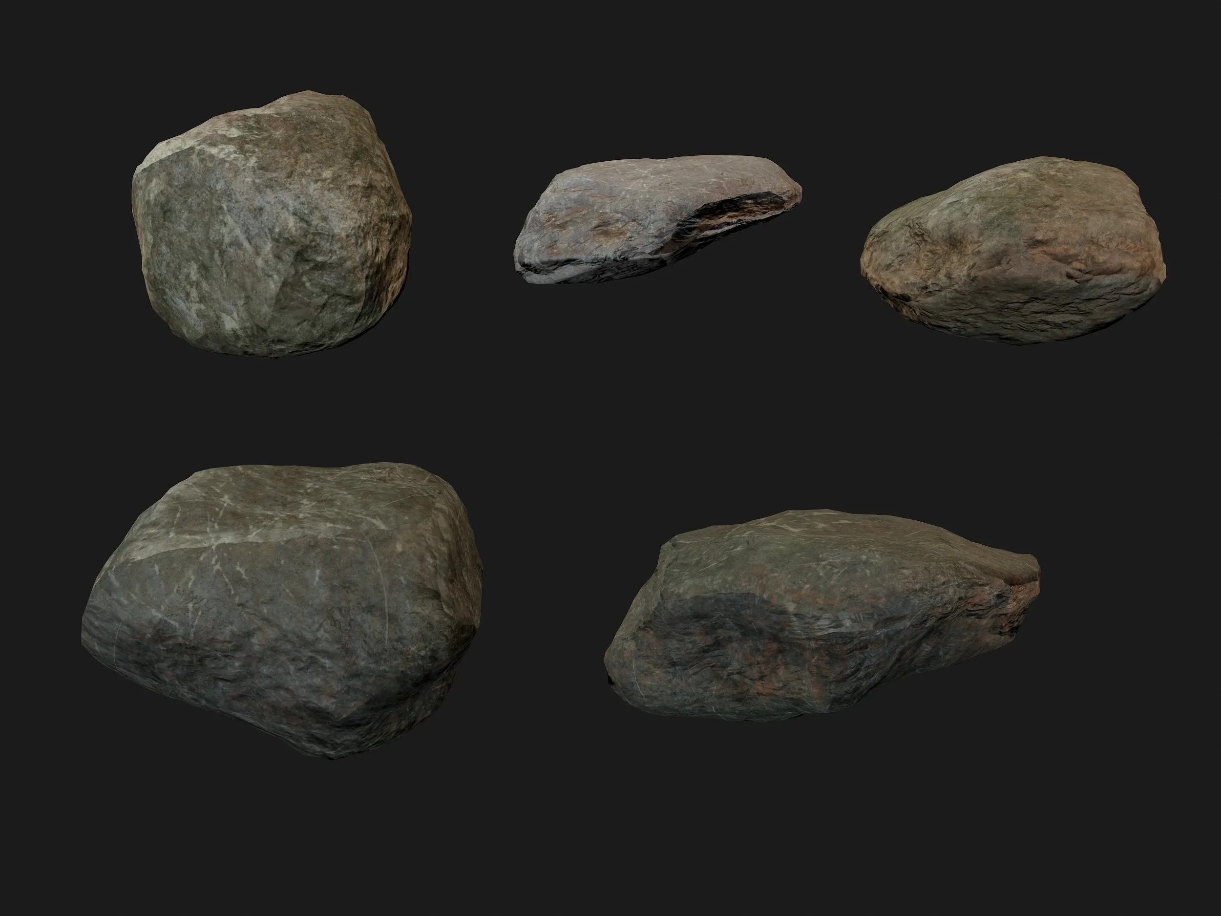 20 Low poly Rock Bundle Vol 2