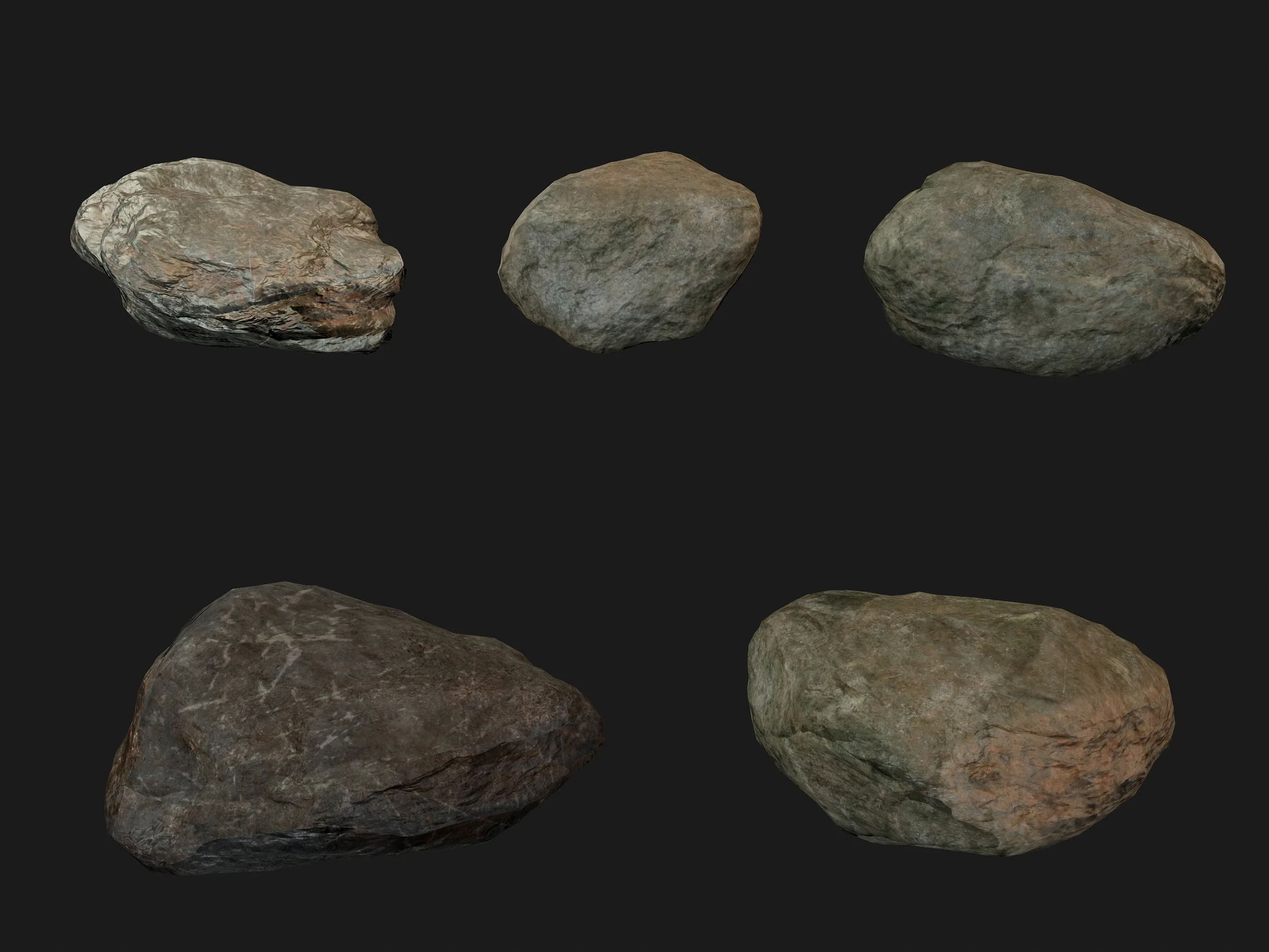 20 Low poly Rock Bundle Vol 2