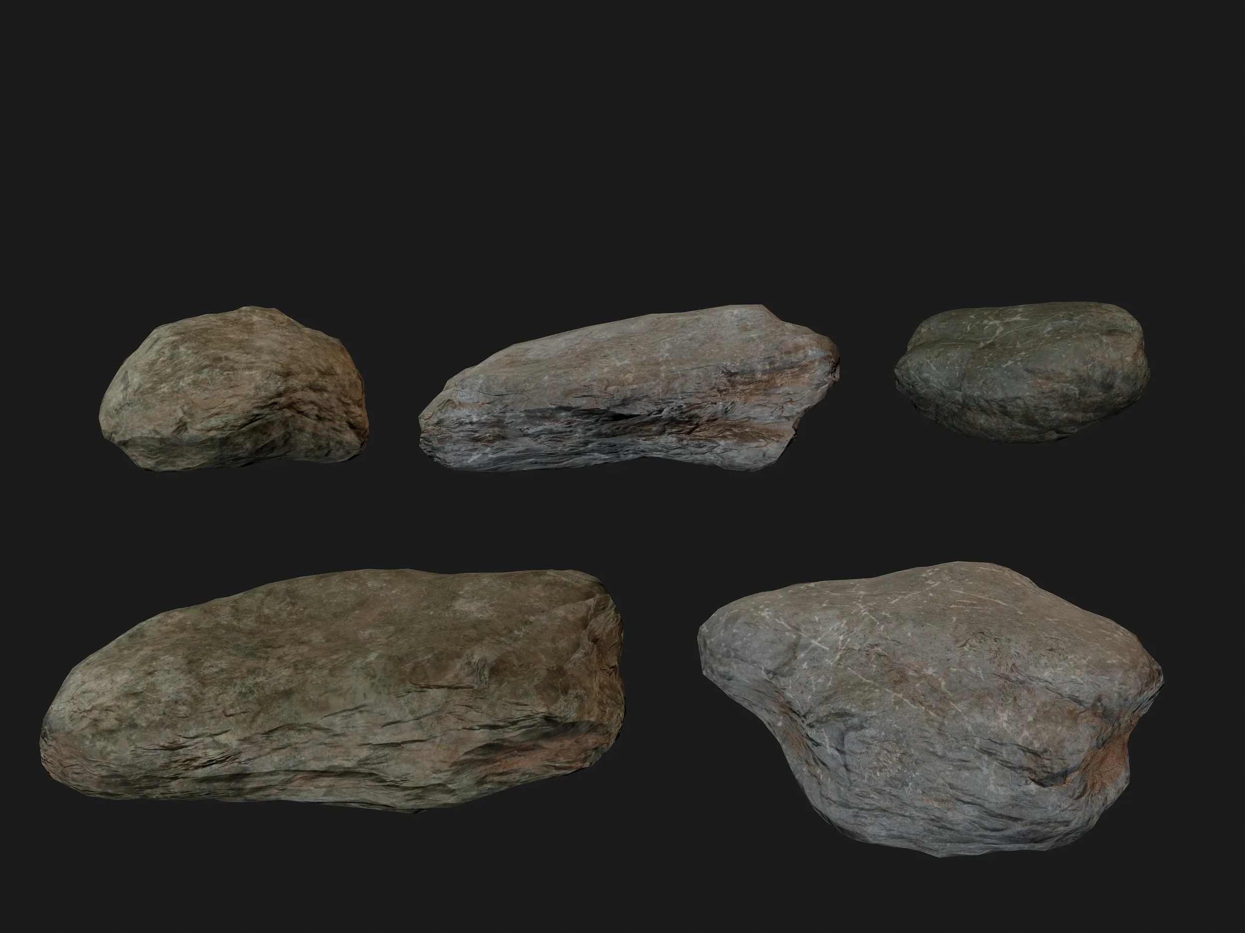 20 Low poly Rock Bundle Vol 2