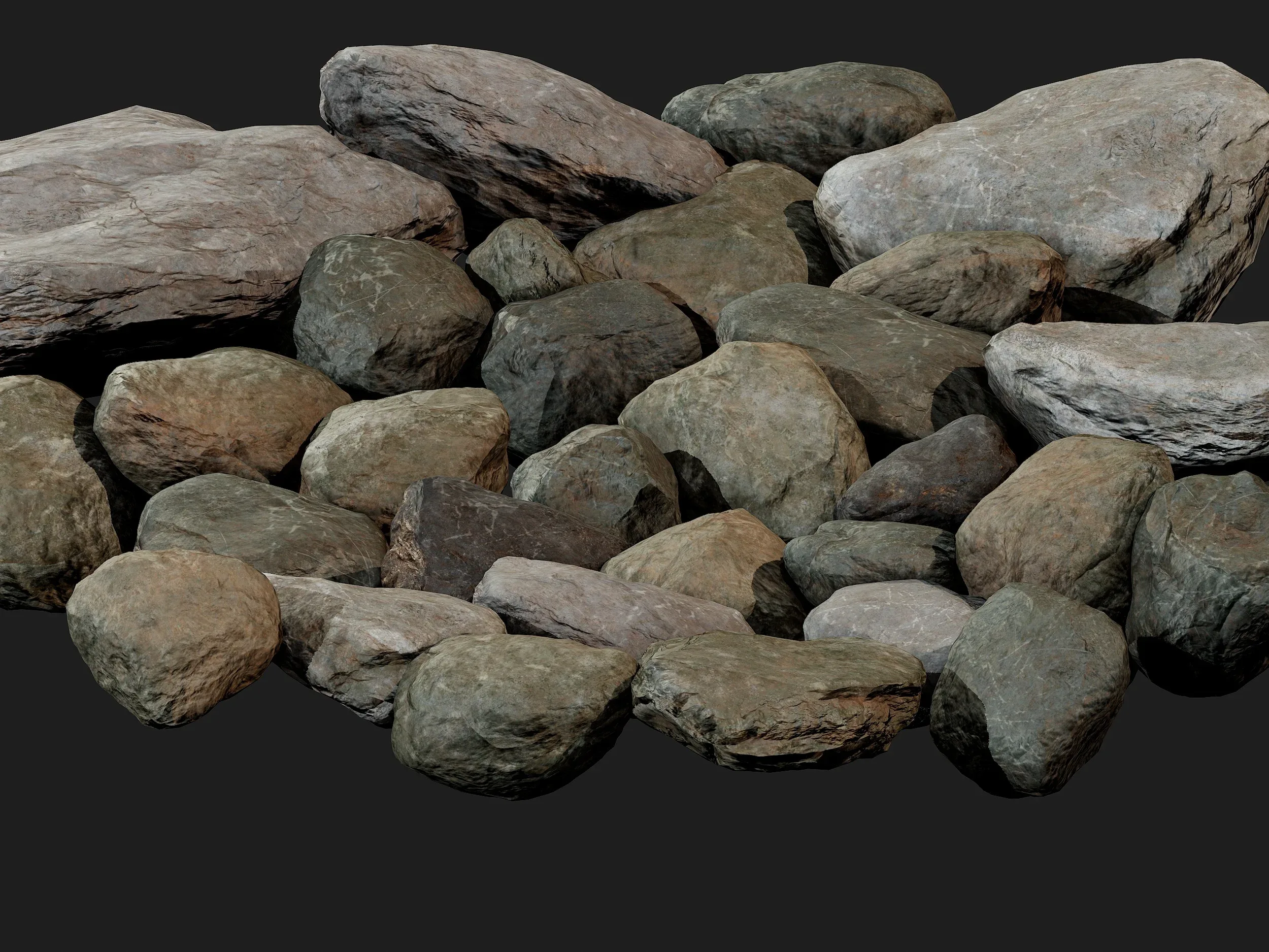 20 Low poly Rock Bundle Vol 2