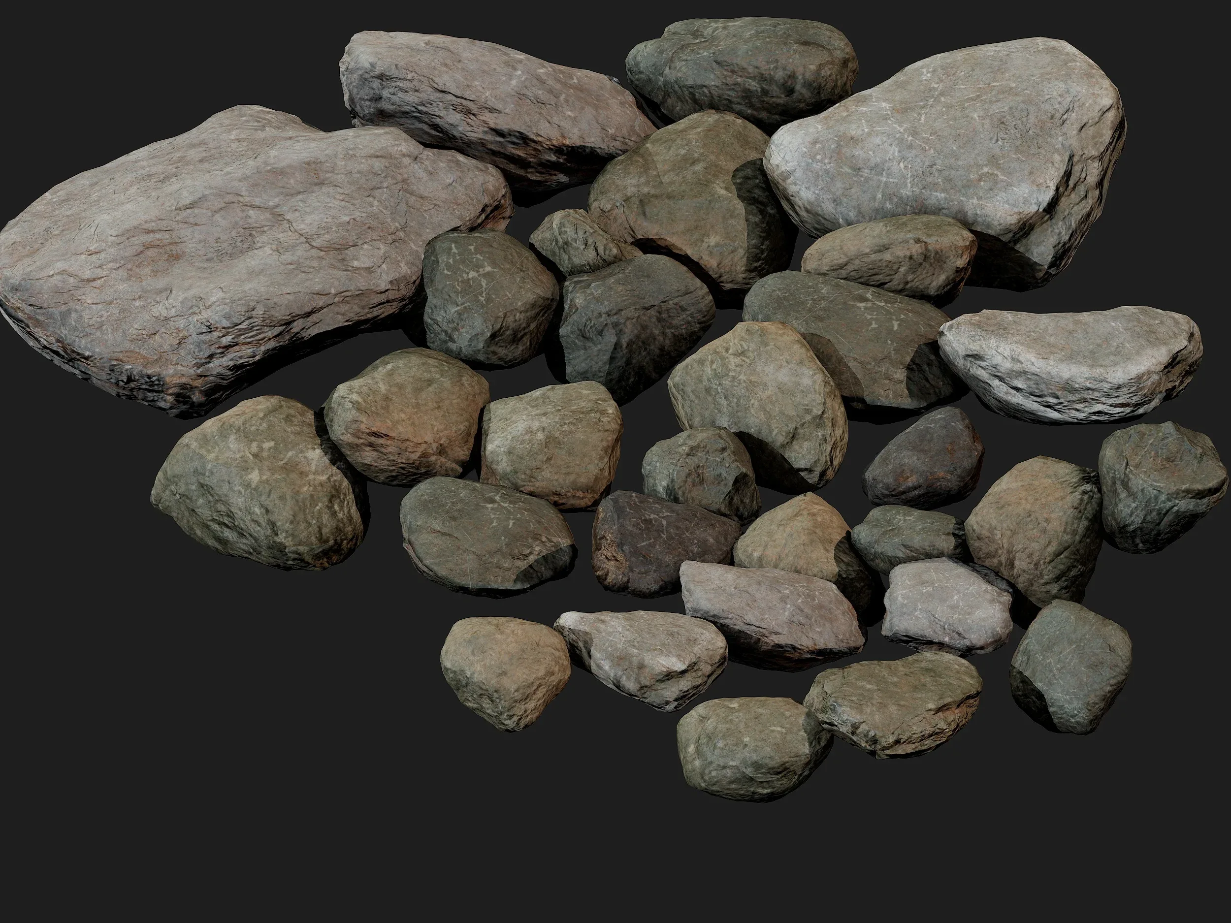 20 Low poly Rock Bundle Vol 2