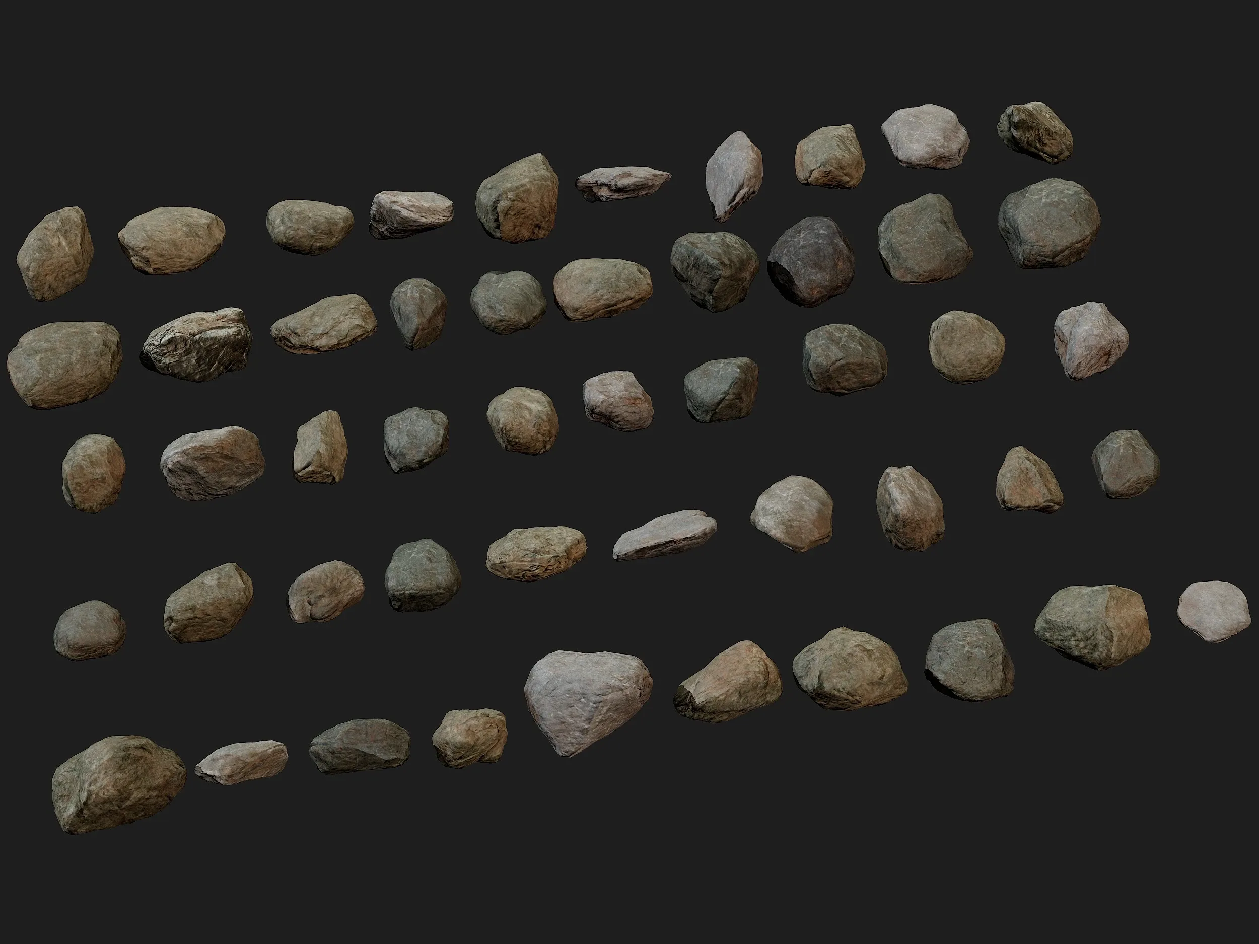 50 Low poly Rock Collection Vol 3