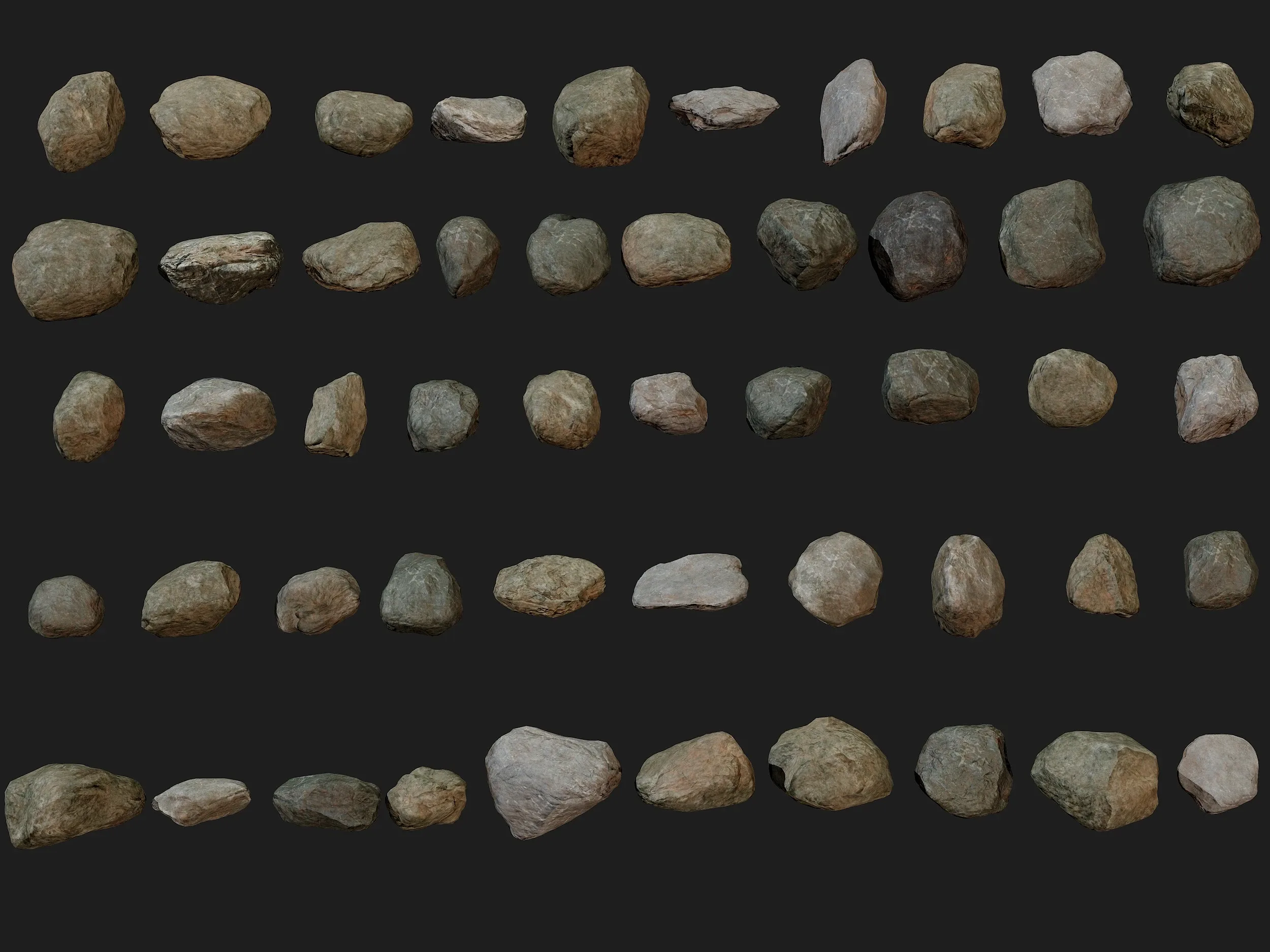 50 Low poly Rock Collection Vol 3