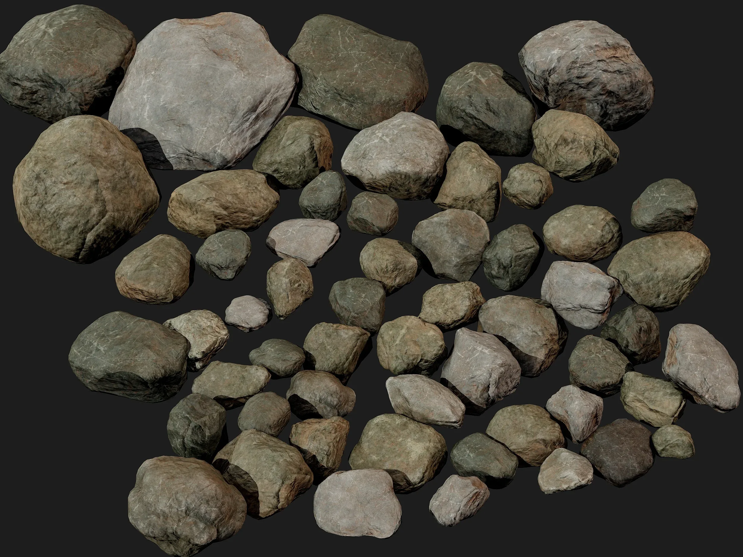 50 Low poly Rock Collection Vol 3