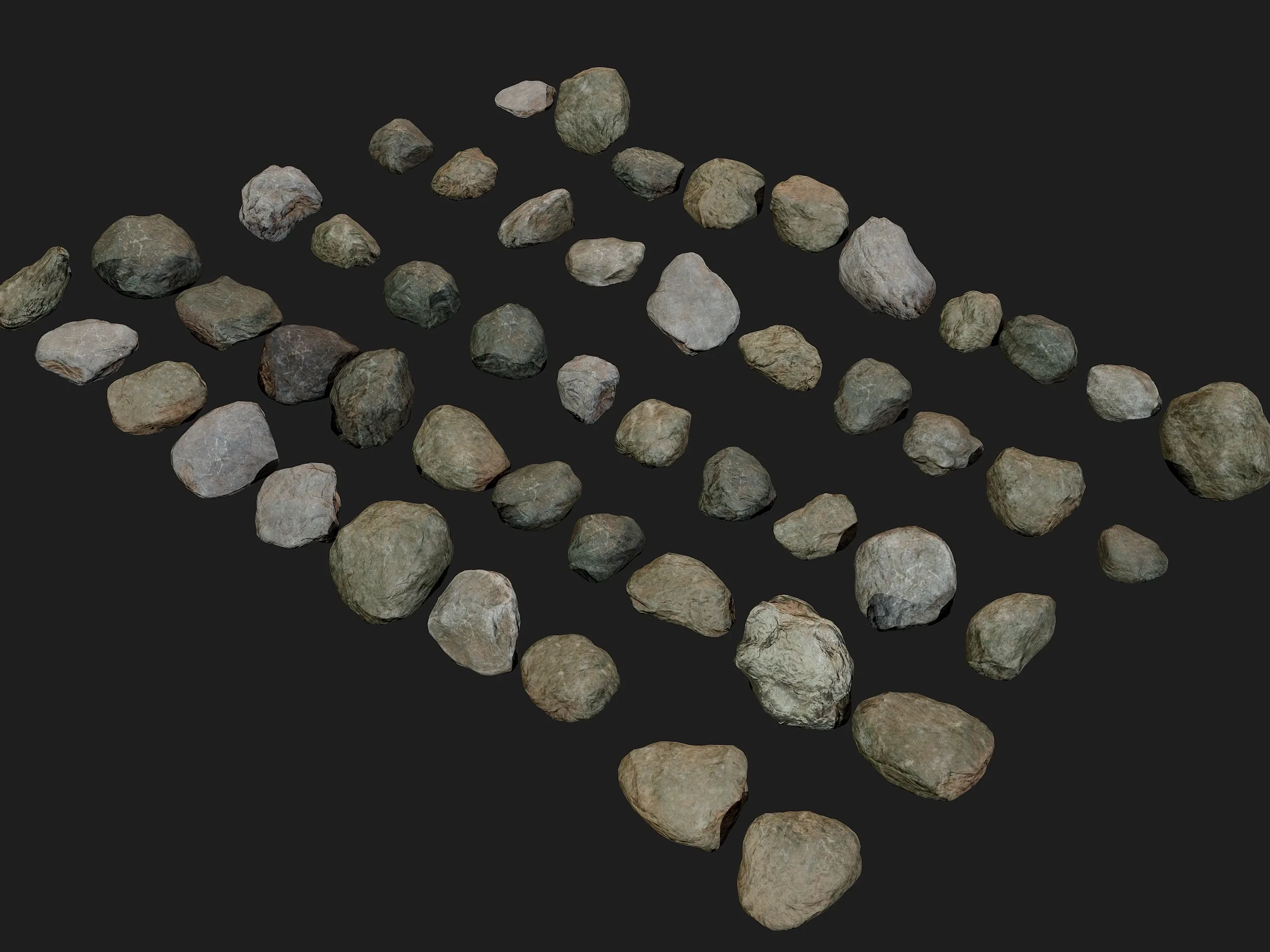 50 Low poly Rock Collection Vol 3