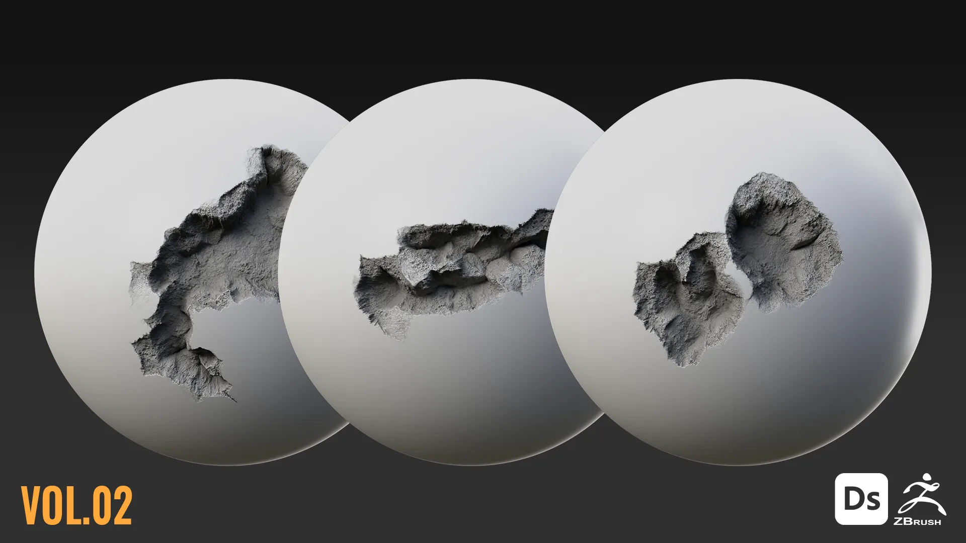 120 CRACK & DAMAGE BRUSHES + 4K ALPHAS - VOL 02