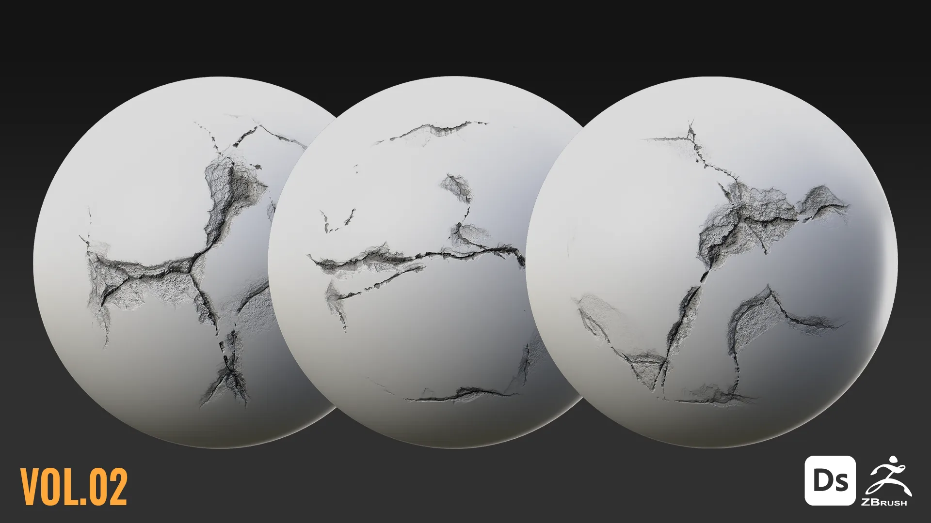 120 CRACK & DAMAGE BRUSHES + 4K ALPHAS - VOL 02