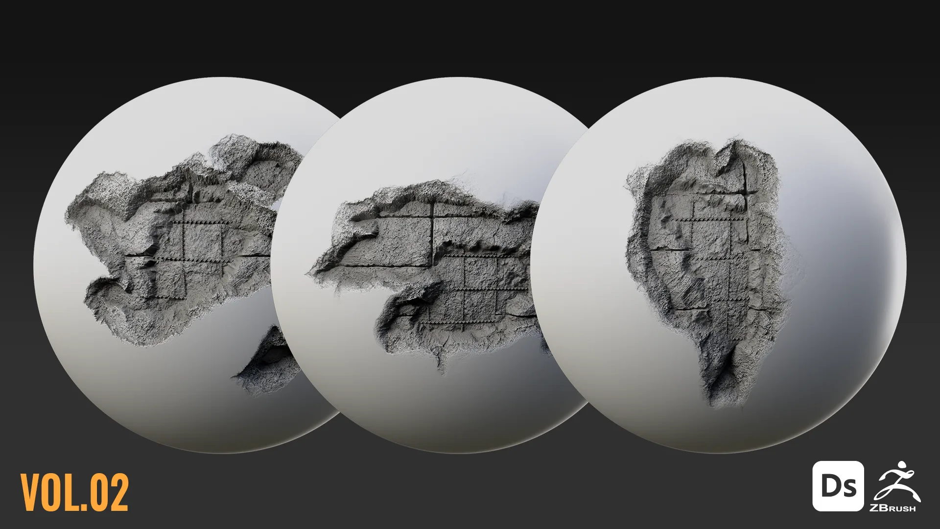 120 CRACK & DAMAGE BRUSHES + 4K ALPHAS - VOL 02