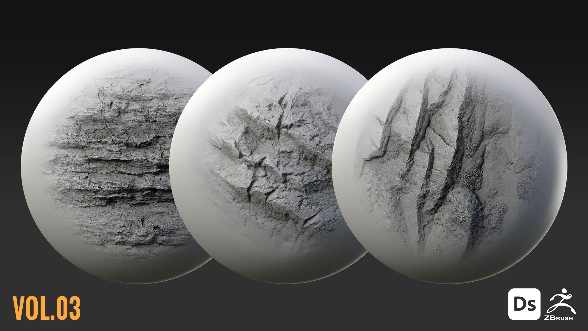 100 GROUND & ROCK BRUSHES + 4K SEAMLESS ALPHAS - VOL 03