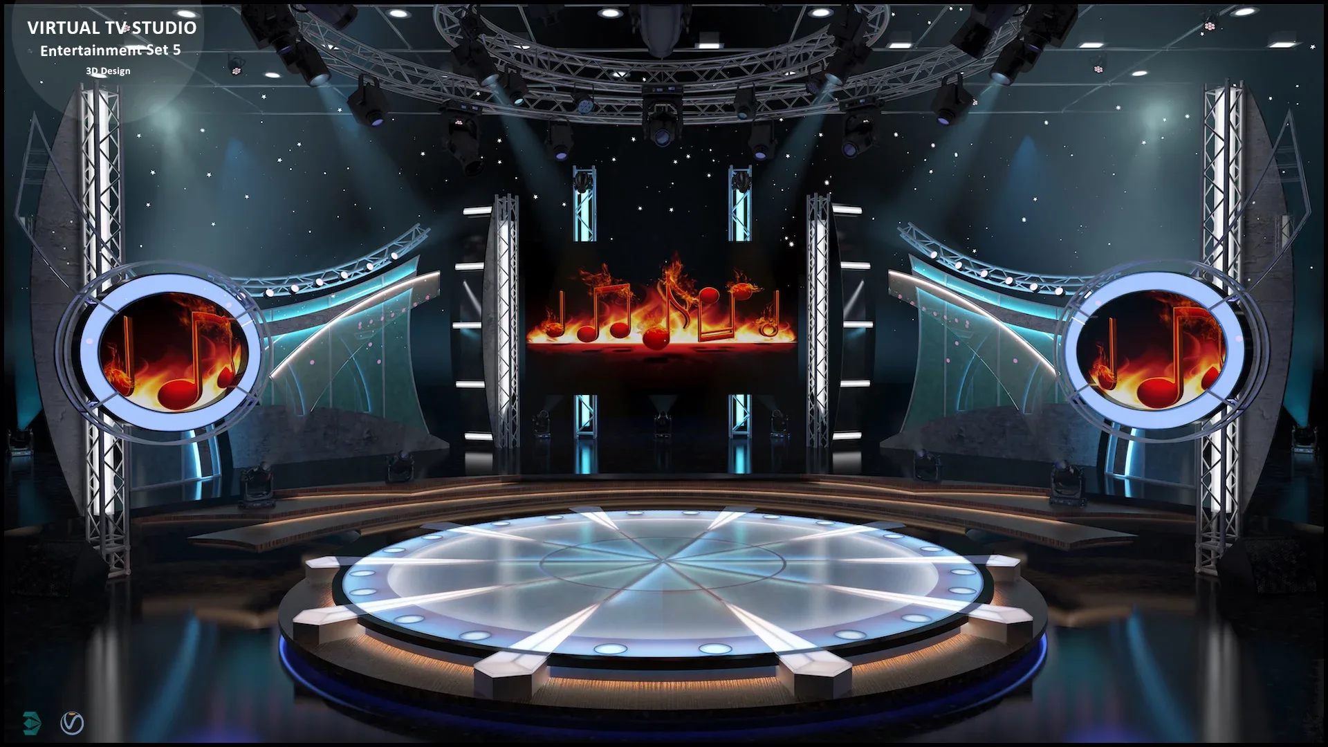 Virtual TV Studio Sets - Collection Vol 15 - 4 PCS DESIGN