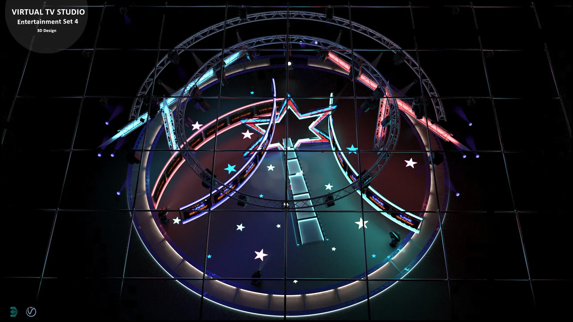 Virtual TV Studio Sets - Collection Vol 15 - 4 PCS DESIGN