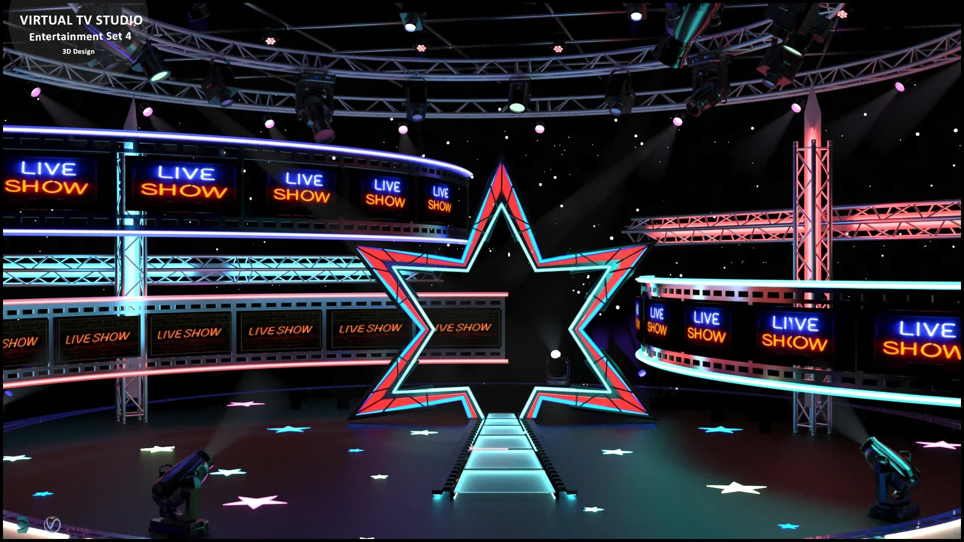 Virtual TV Studio Sets - Collection Vol 15 - 4 PCS DESIGN