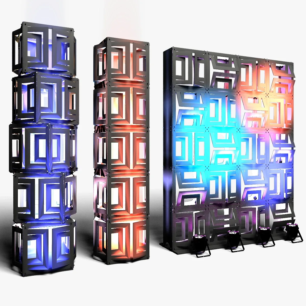 Stage Decor Collection 00 - Modular Wall Column 36 PCS