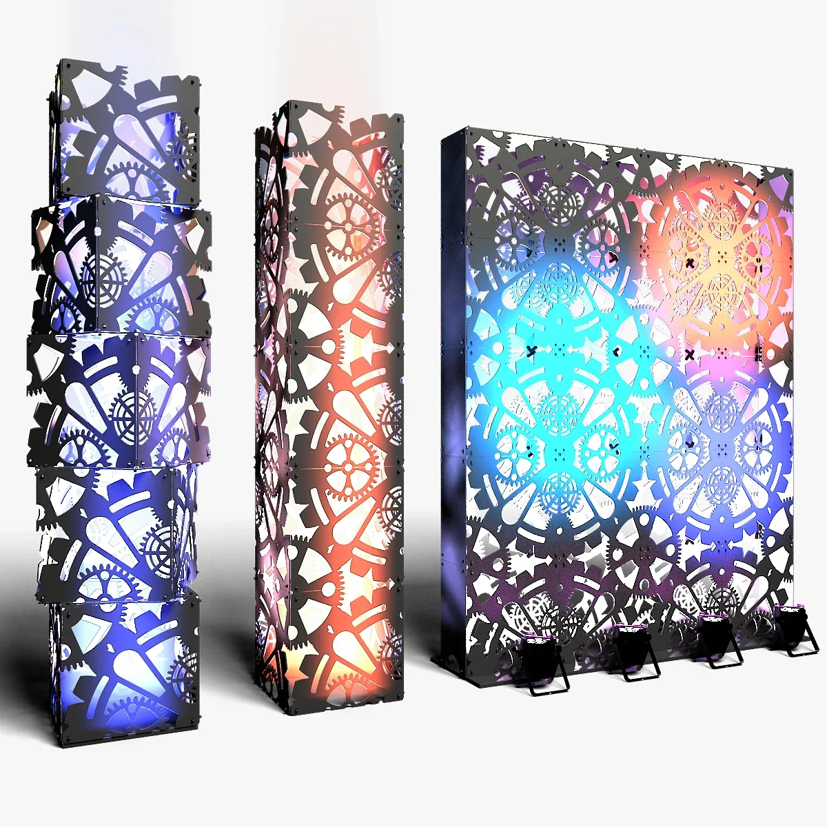 Stage Decor Collection 01 - Modular Wall Column 9 PCS