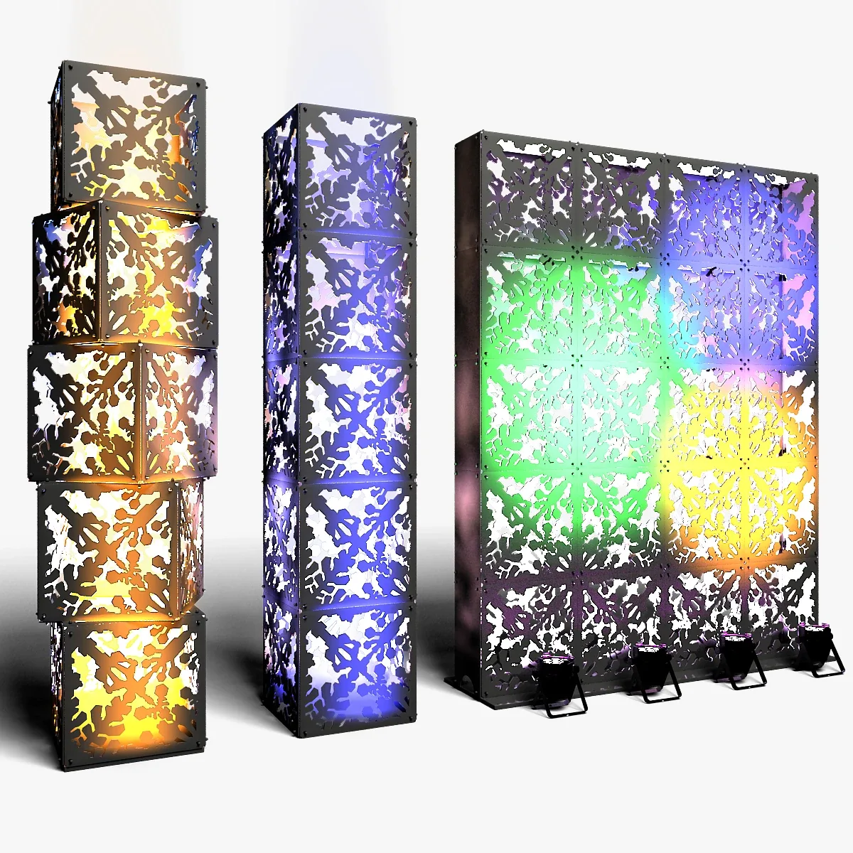 Stage Decor Collection 01 - Modular Wall Column 9 PCS