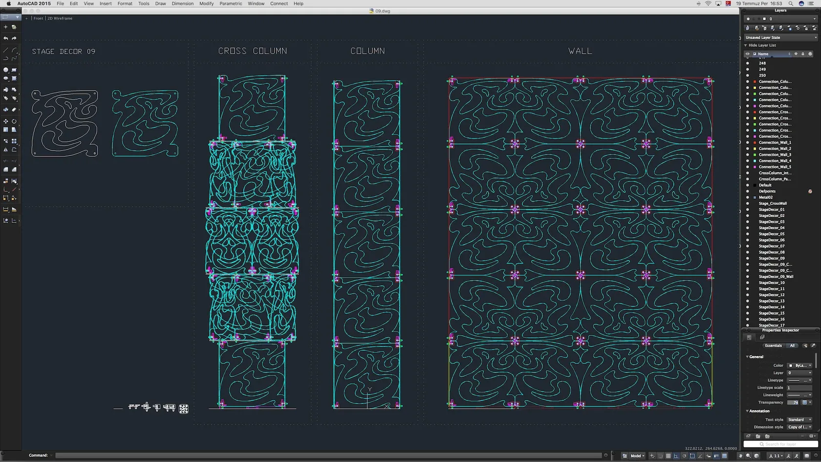 Stage Decor Collection 01 - Modular Wall Column 9 PCS