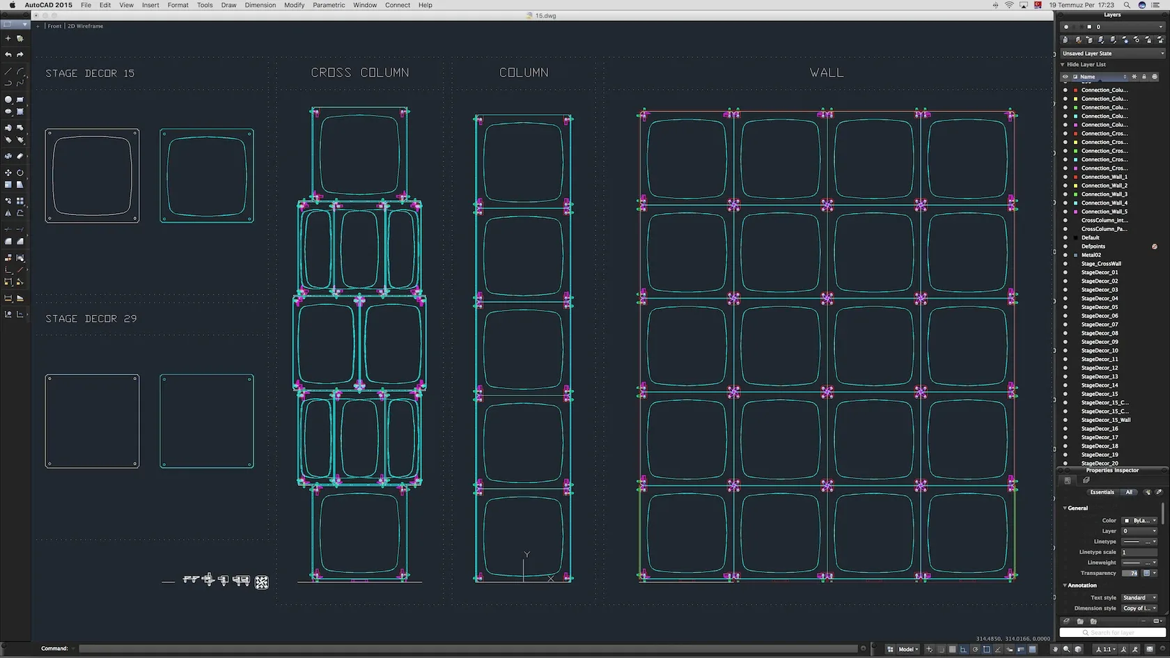 Stage Decor Collection 02 - Modular Wall Column 9 PCS