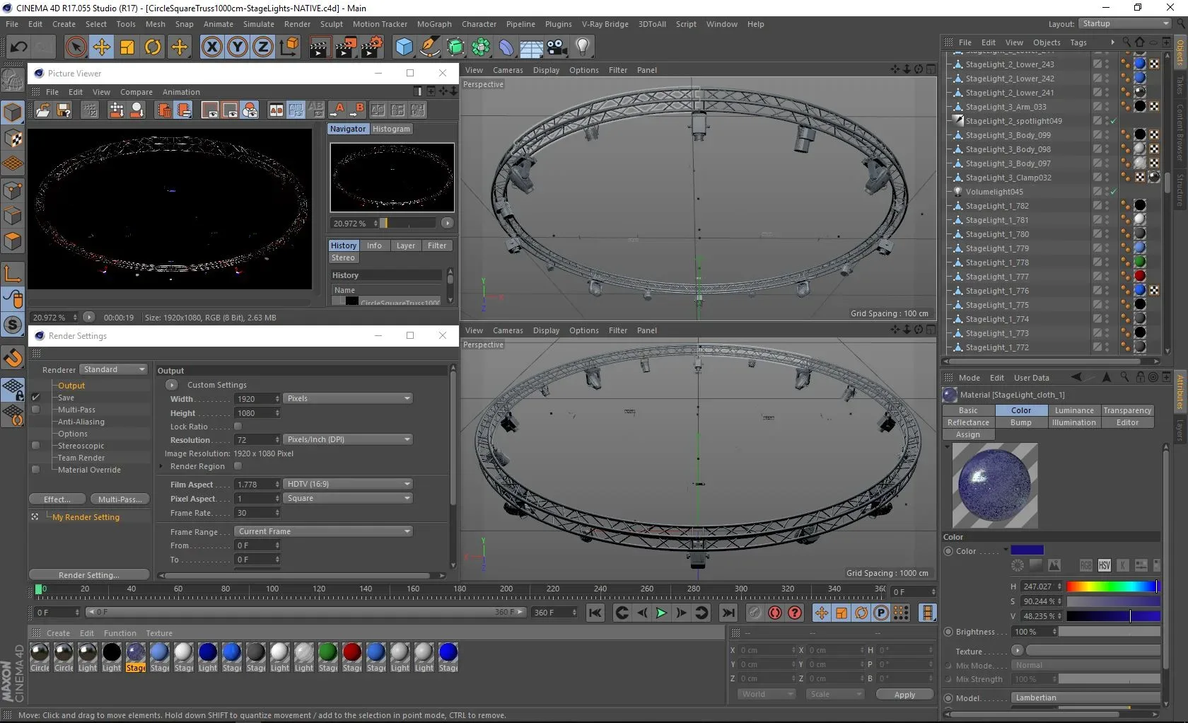 Circle Square Truss1000cm-Stage Lights