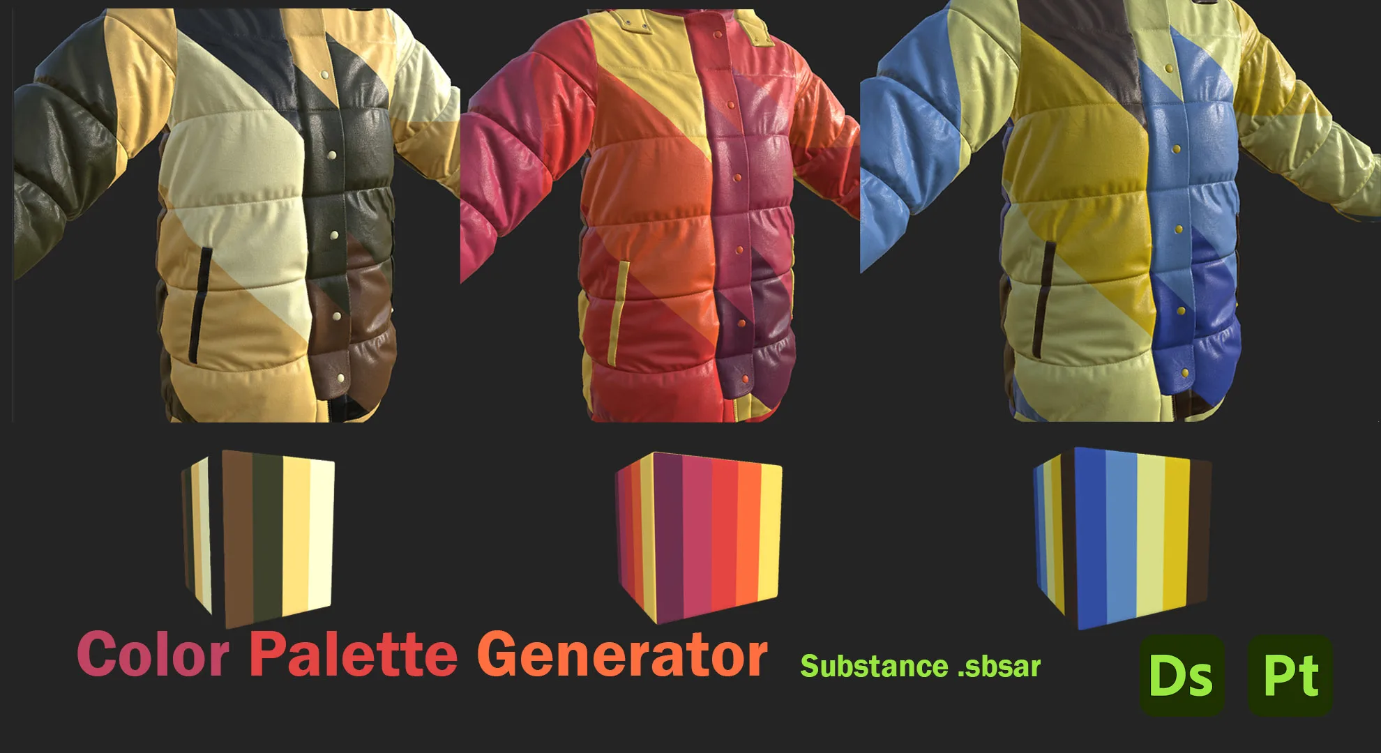 Color Palette Generator Substance (Substance 3D Painter and Substance 3D Designer)