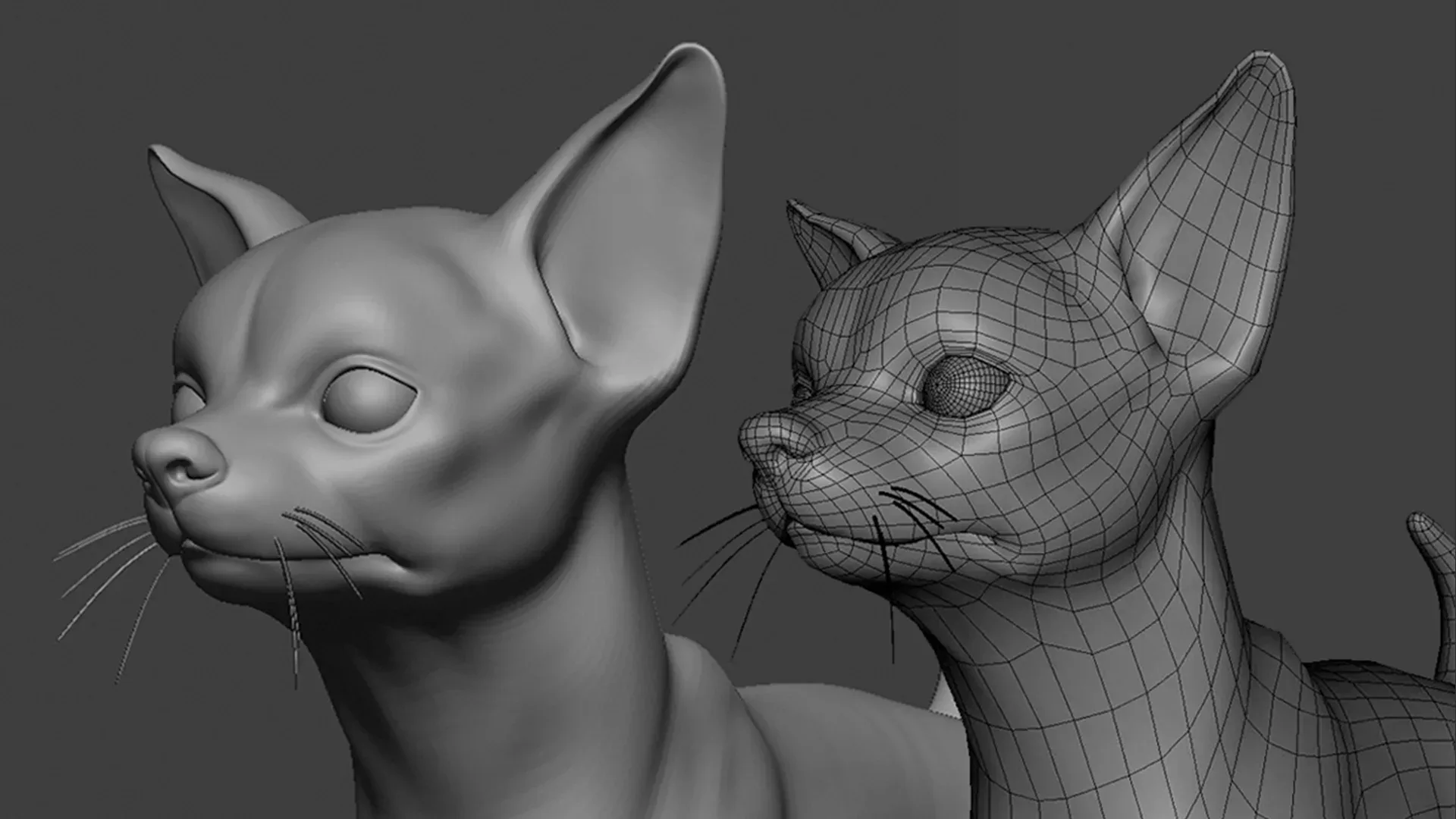 High poly Dog pack - Topology + UV Map