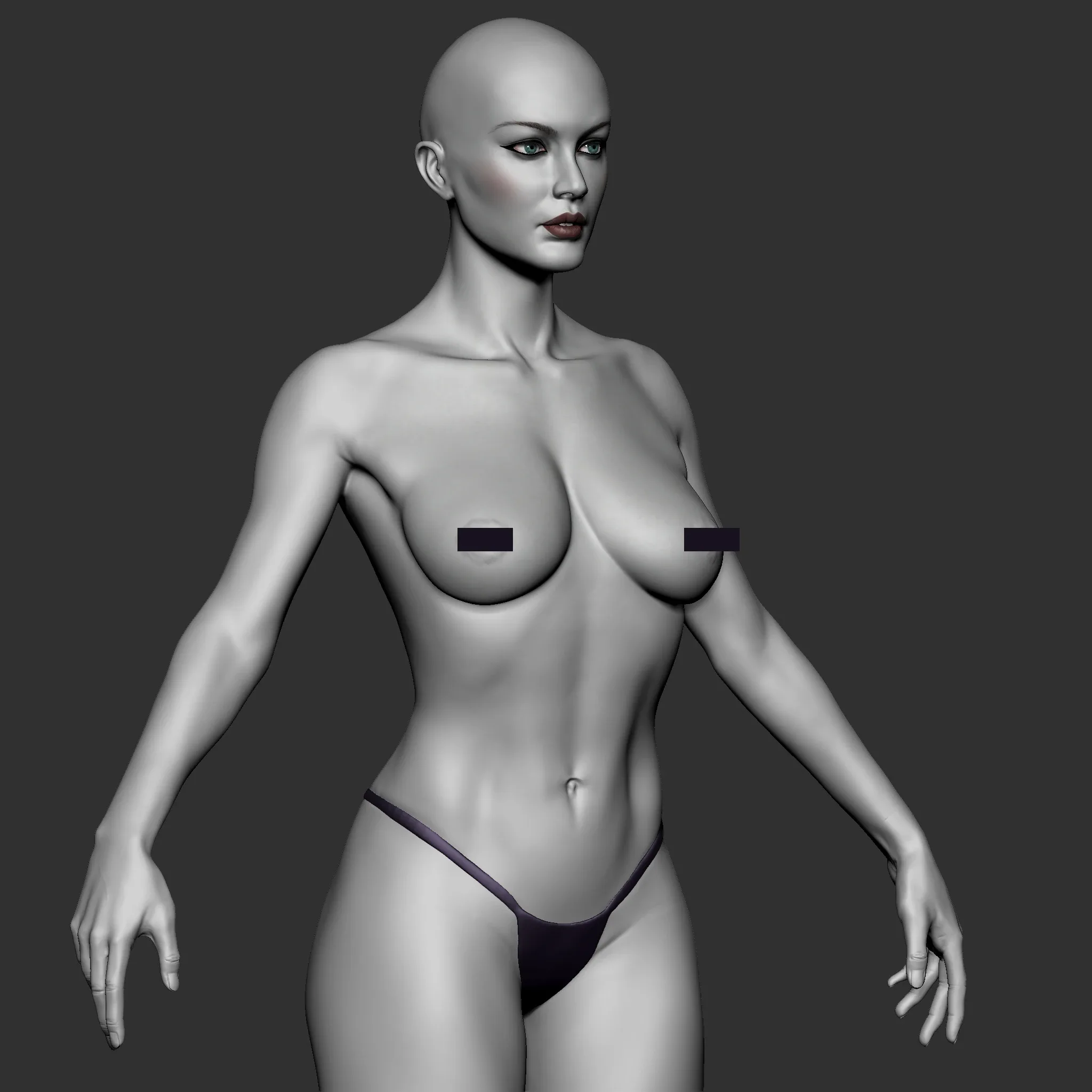 Highpoly Female  Basemesh Sculpted in Zbrush