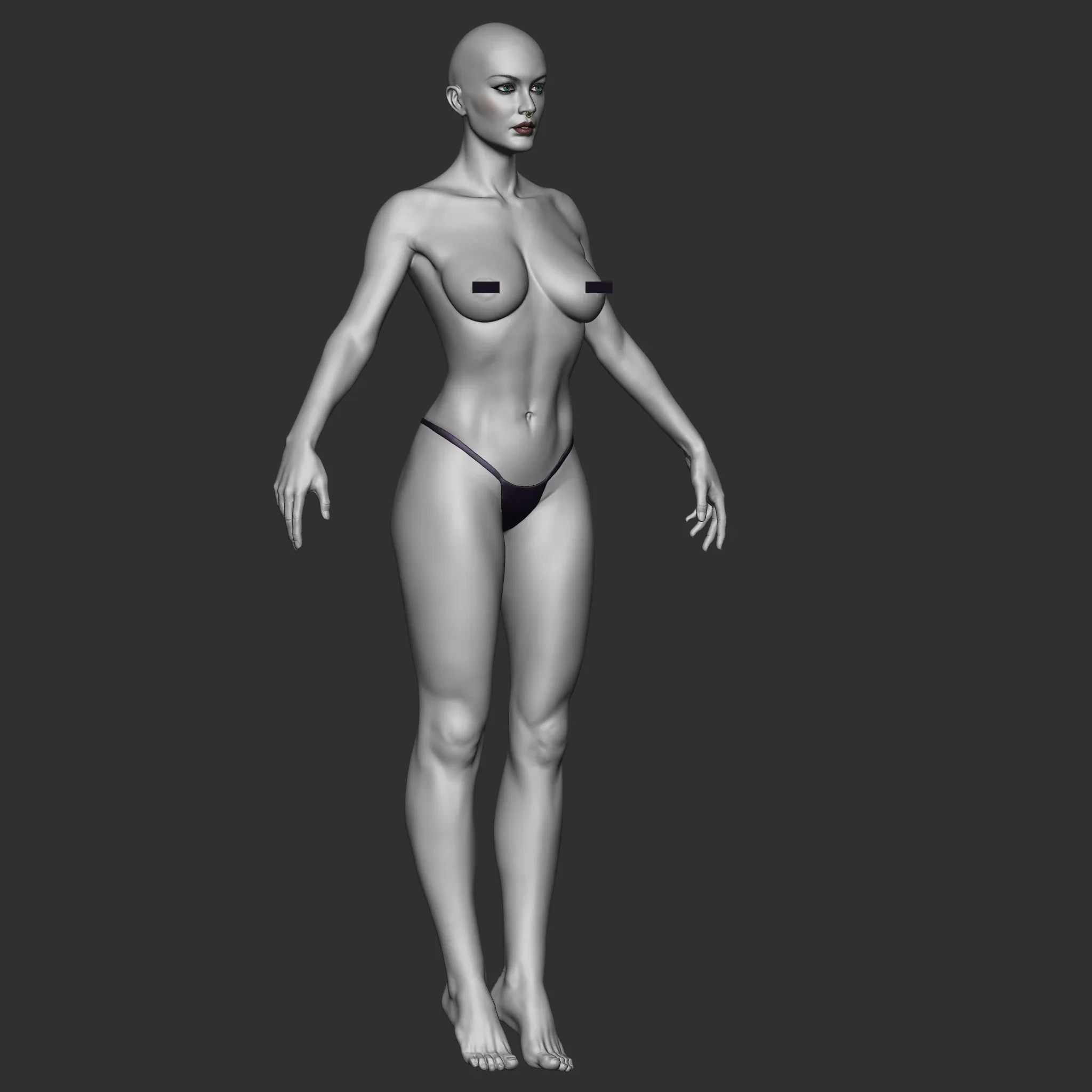 Highpoly Female  Basemesh Sculpted in Zbrush