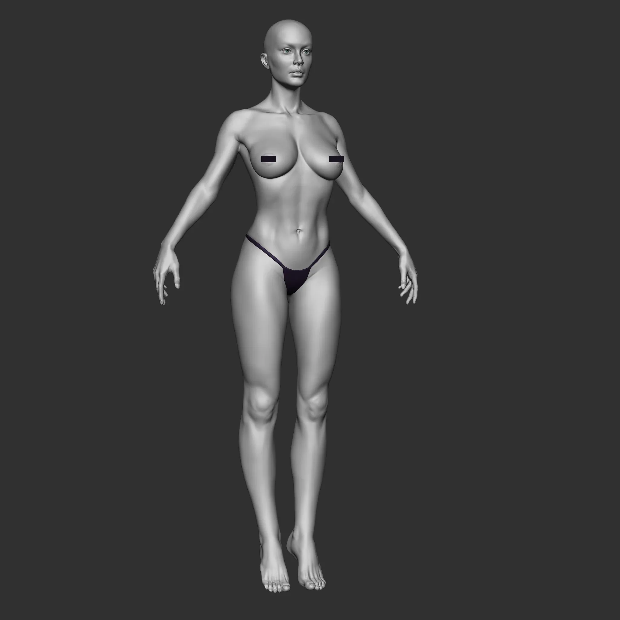 Highpoly Female  Basemesh Sculpted in Zbrush