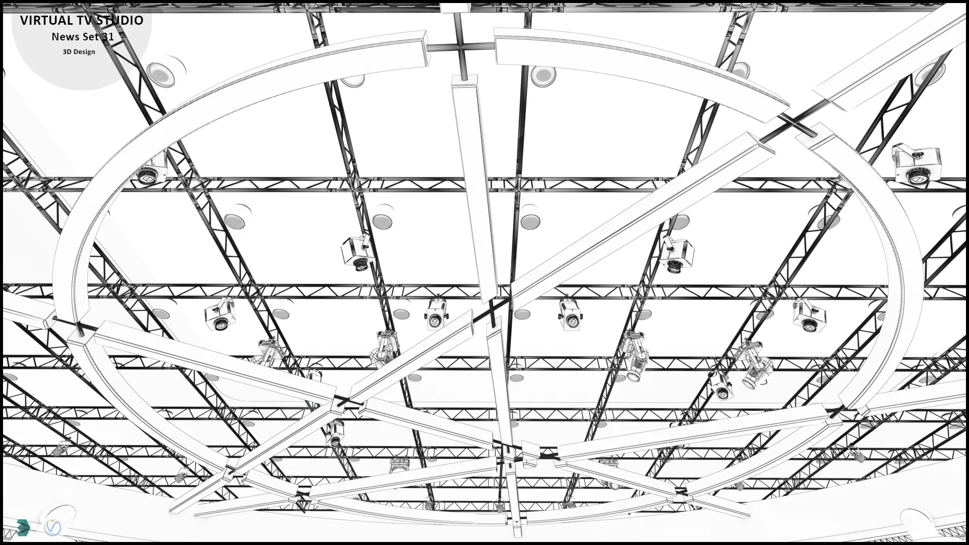 Virtual TV Studio News Set 31