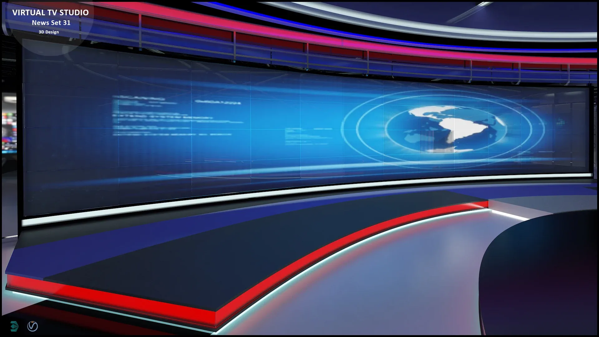 Virtual TV Studio News Set 31