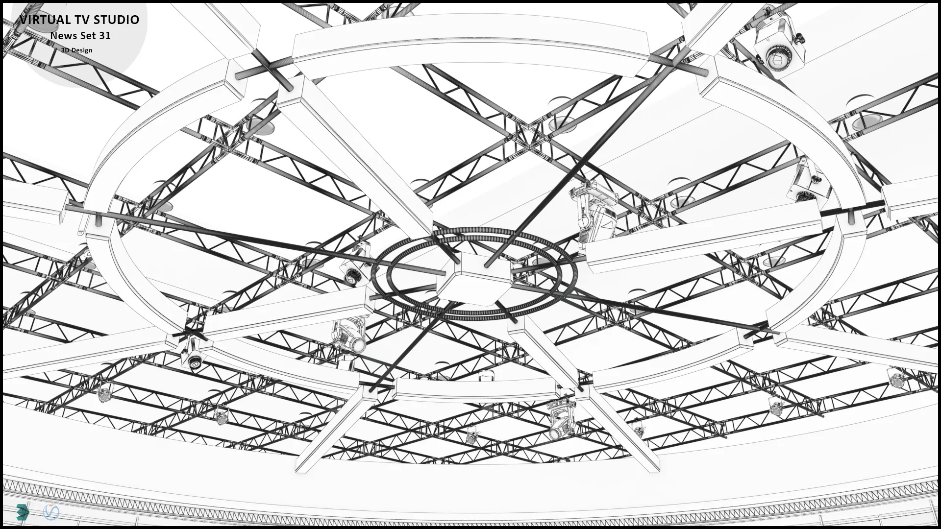 Virtual TV Studio News Set 31