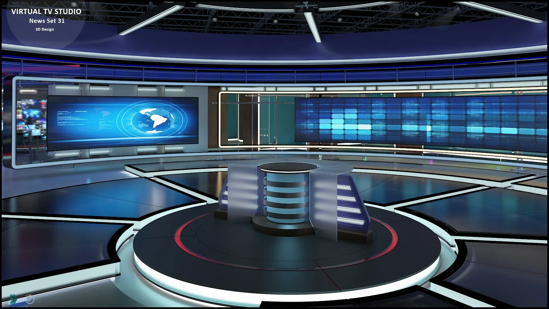 Virtual TV Studio News Set 31